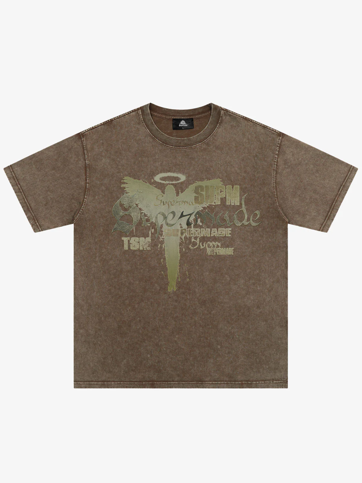 Distressed Washed Gothic Angel Graphic T-Shirt - Image 2