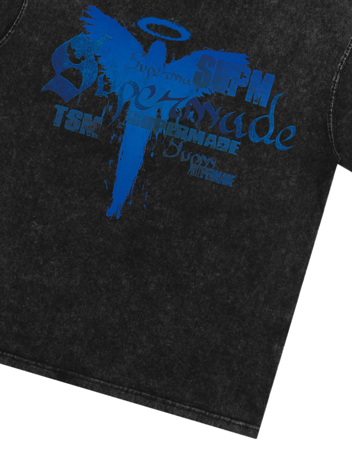 Distressed Washed Gothic Angel Graphic T-Shirt - Image 5