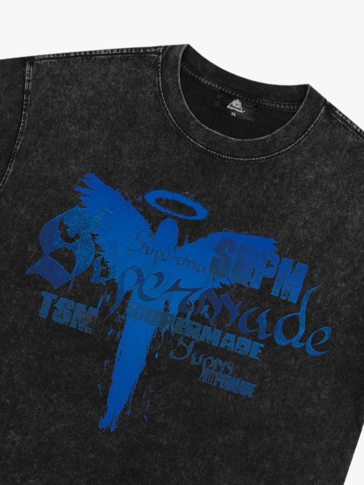 Distressed Washed Gothic Angel Graphic T-Shirt - Image 6