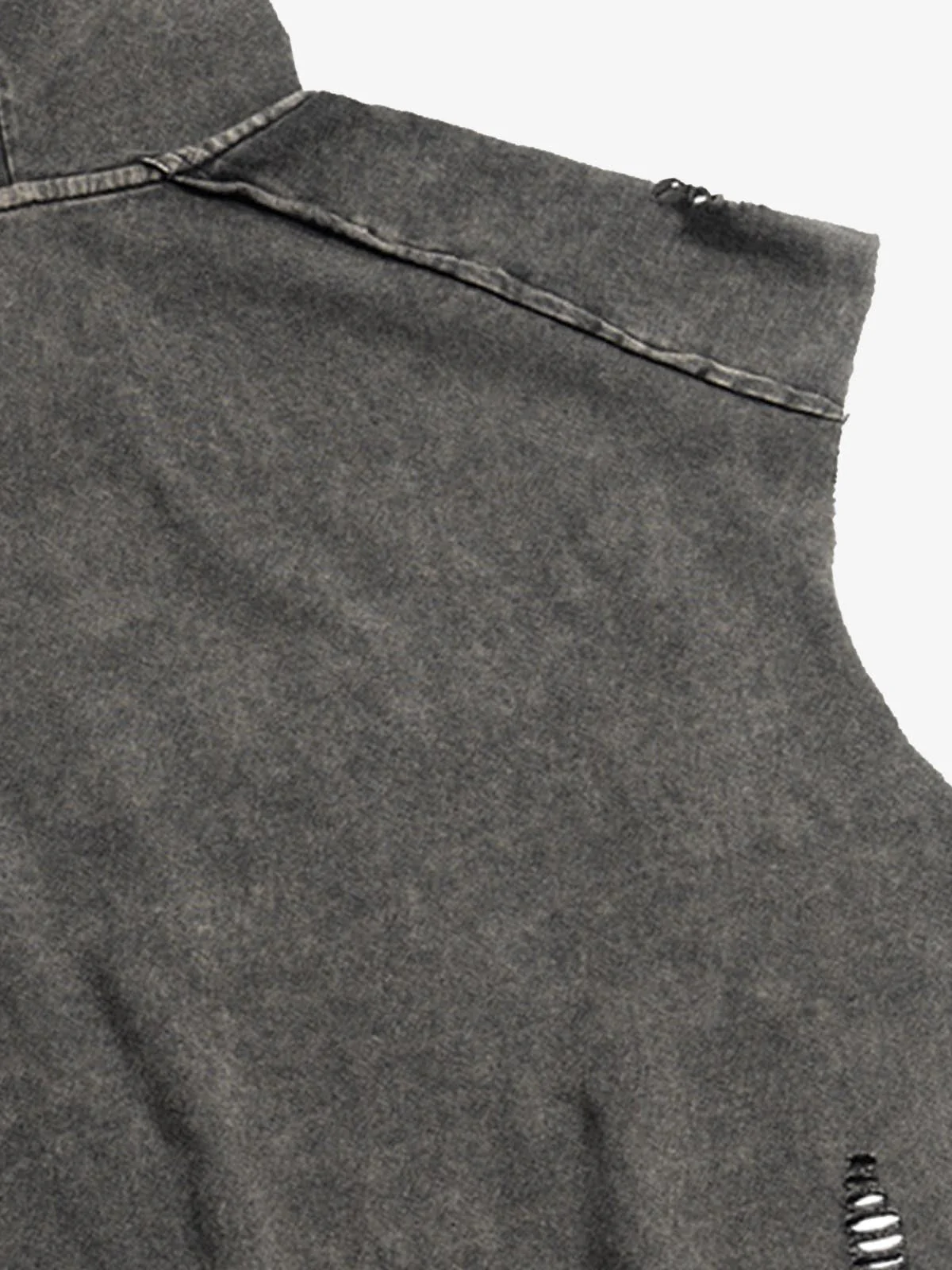 Distressed Washed Sleeveless Hoodie - Image 12