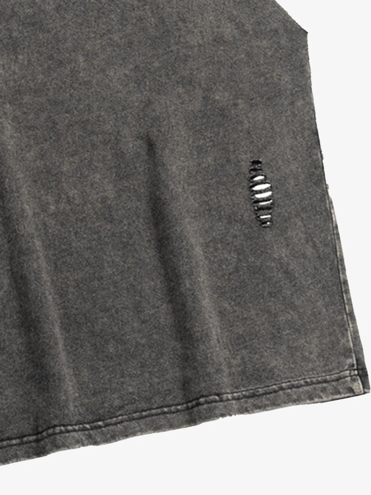 Distressed Washed Sleeveless Hoodie - Image 8