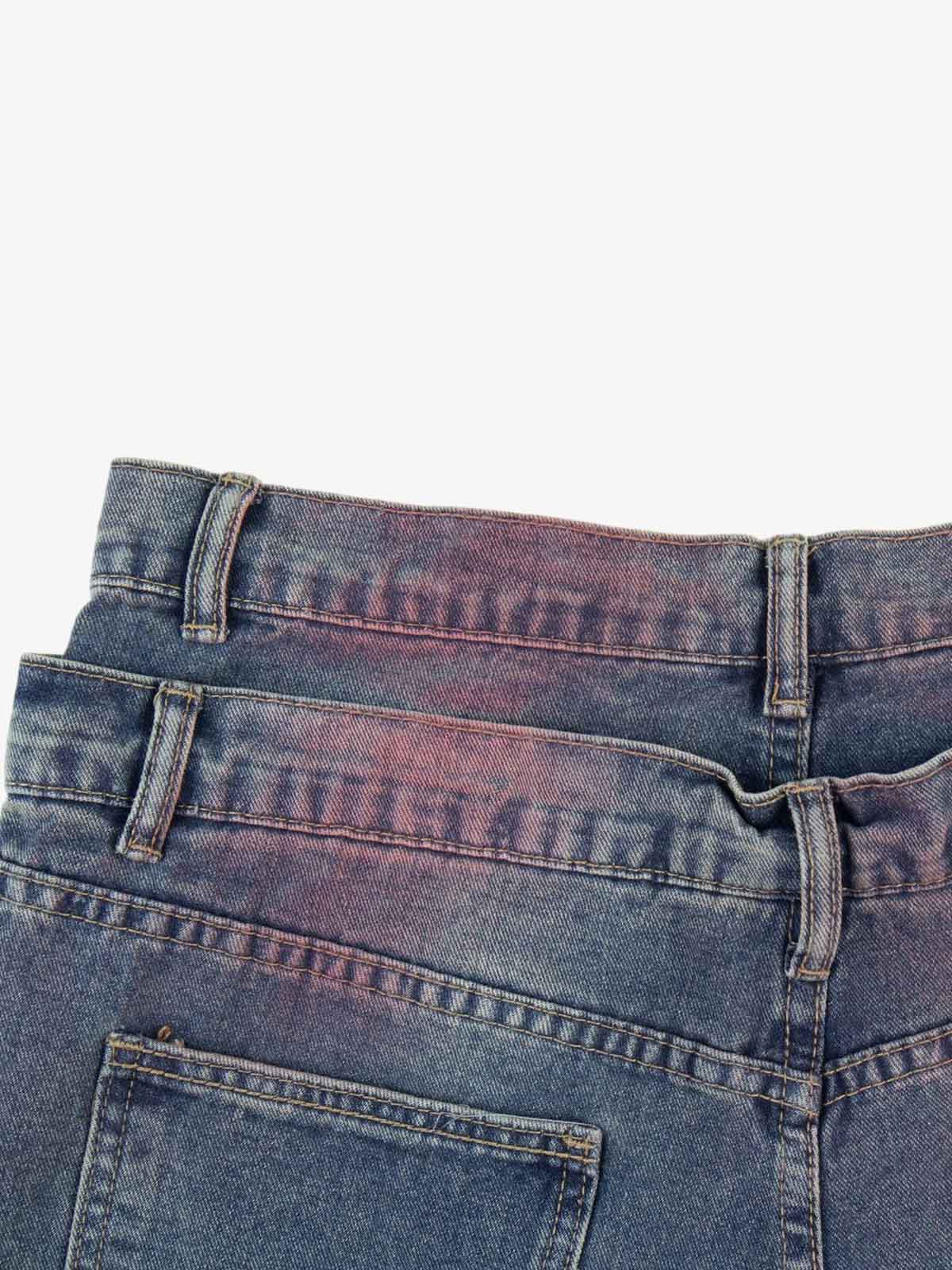 Double-Waist Distressed Wide-Leg Jeans - Image 7