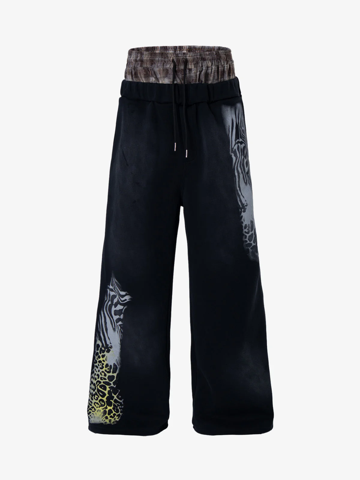 Double Waistband Animal Graphic Pants