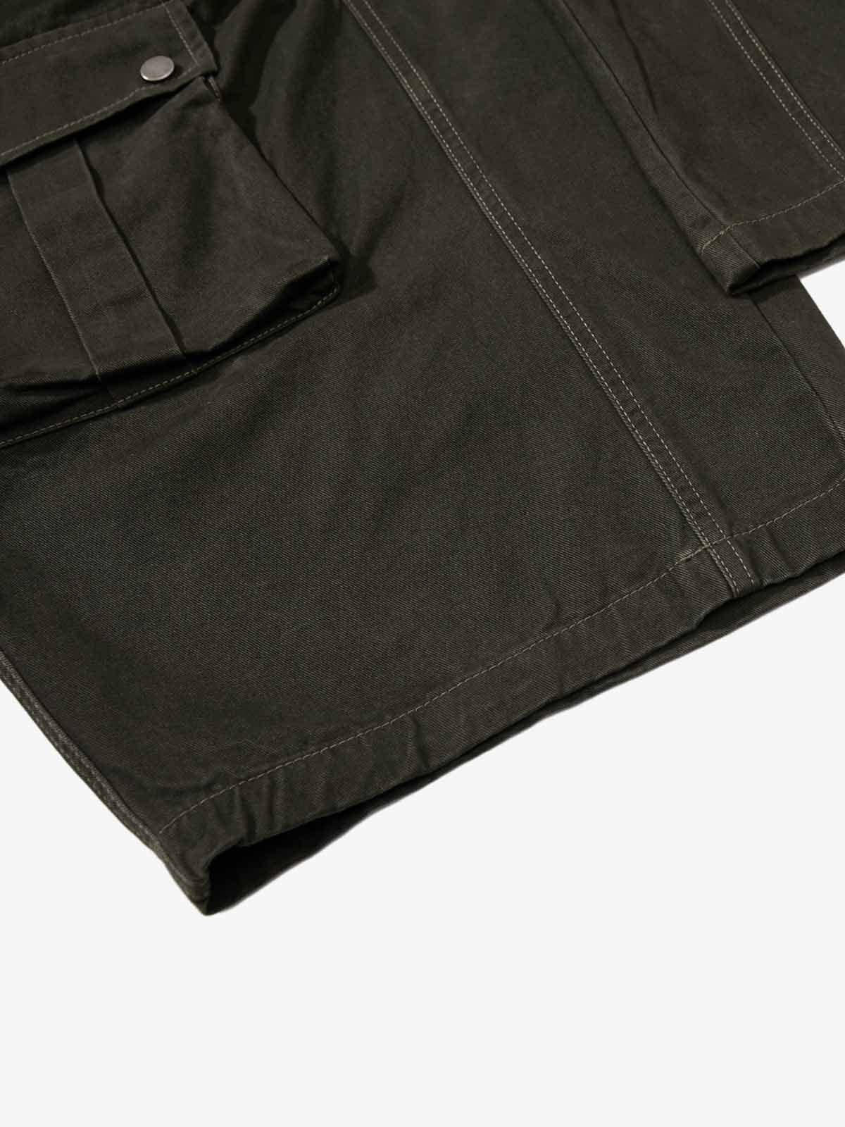 Draped Fabric Accessories Deconstructed Wide Leg Cargo Pants - Image 11