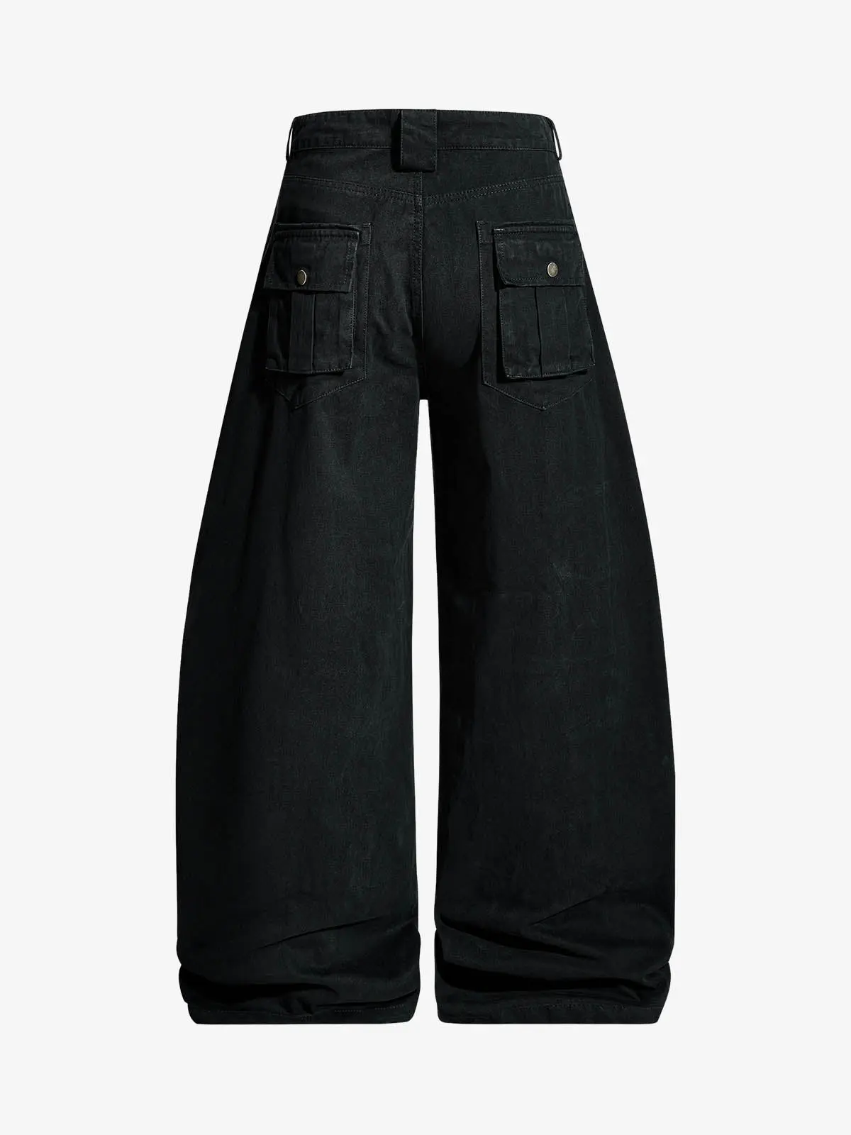 Draped Fabric Accessories Deconstructed Wide Leg Cargo Pants - Image 6