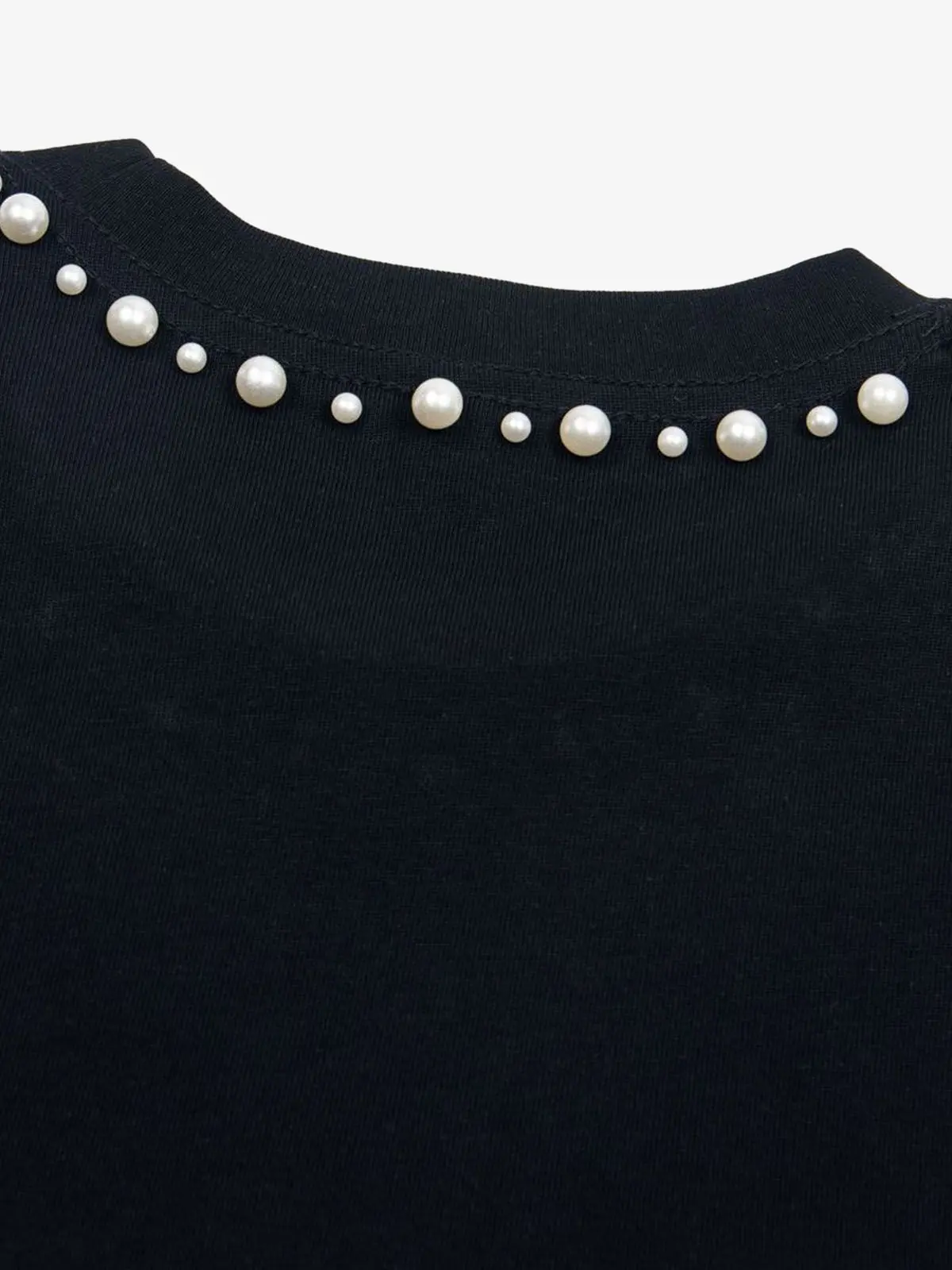 Elegant Pearl-Embellished Oversized T-Shirt - Image 10