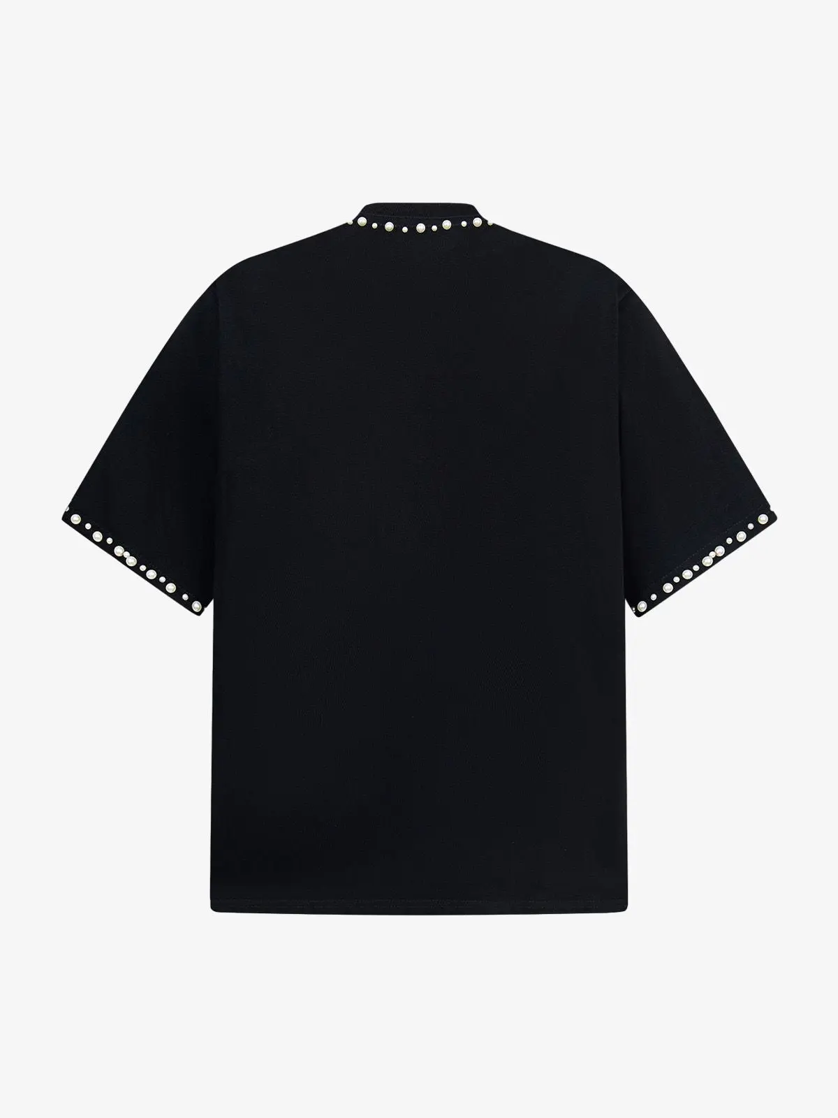 Elegant Pearl-Embellished Oversized T-Shirt - Image 6