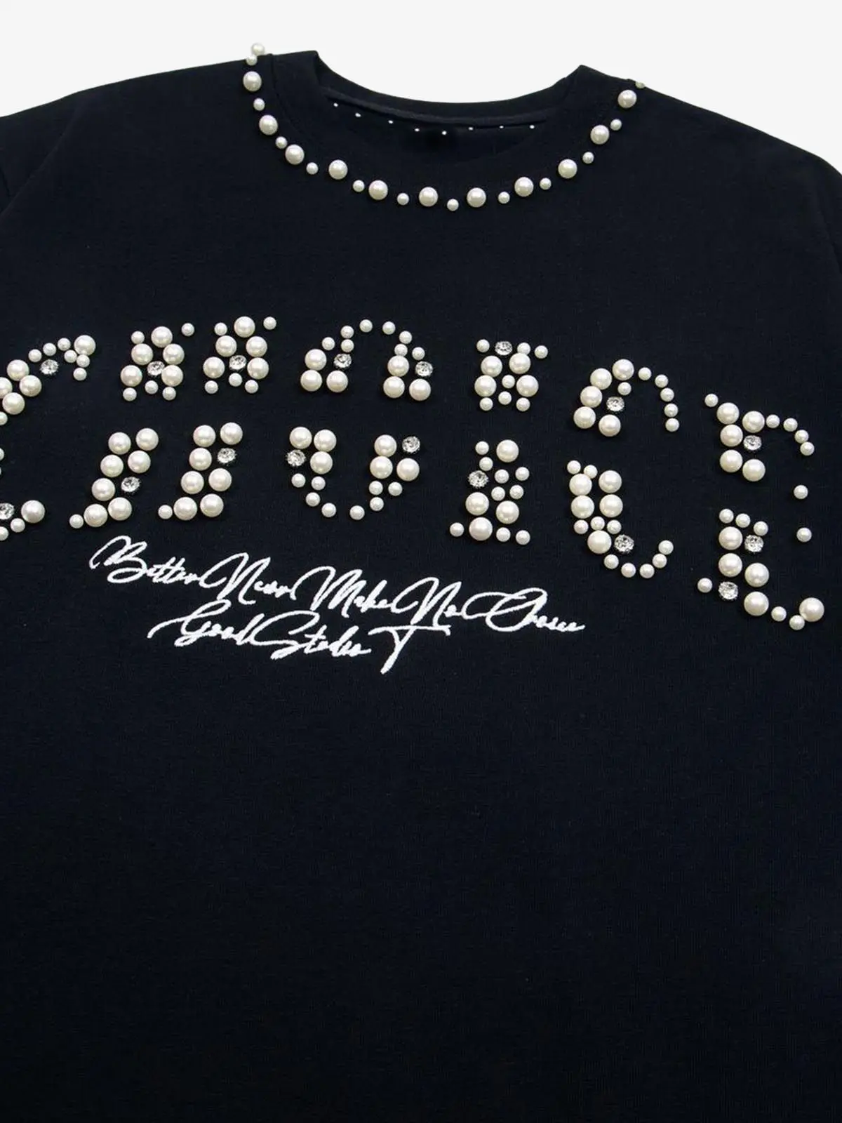 Elegant Pearl-Embellished Oversized T-Shirt - Image 7