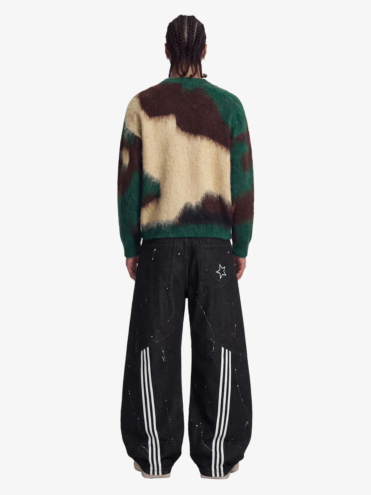 Embroidered Camouflage Shaggy Knitted Sweater - Image 5