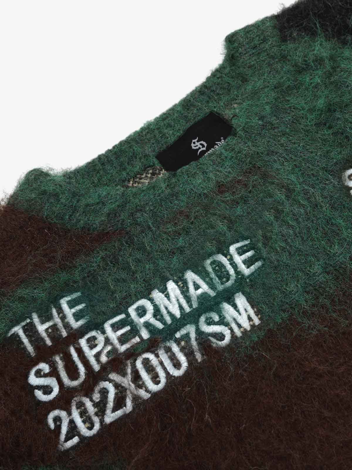 Embroidered Camouflage Shaggy Knitted Sweater - Image 7