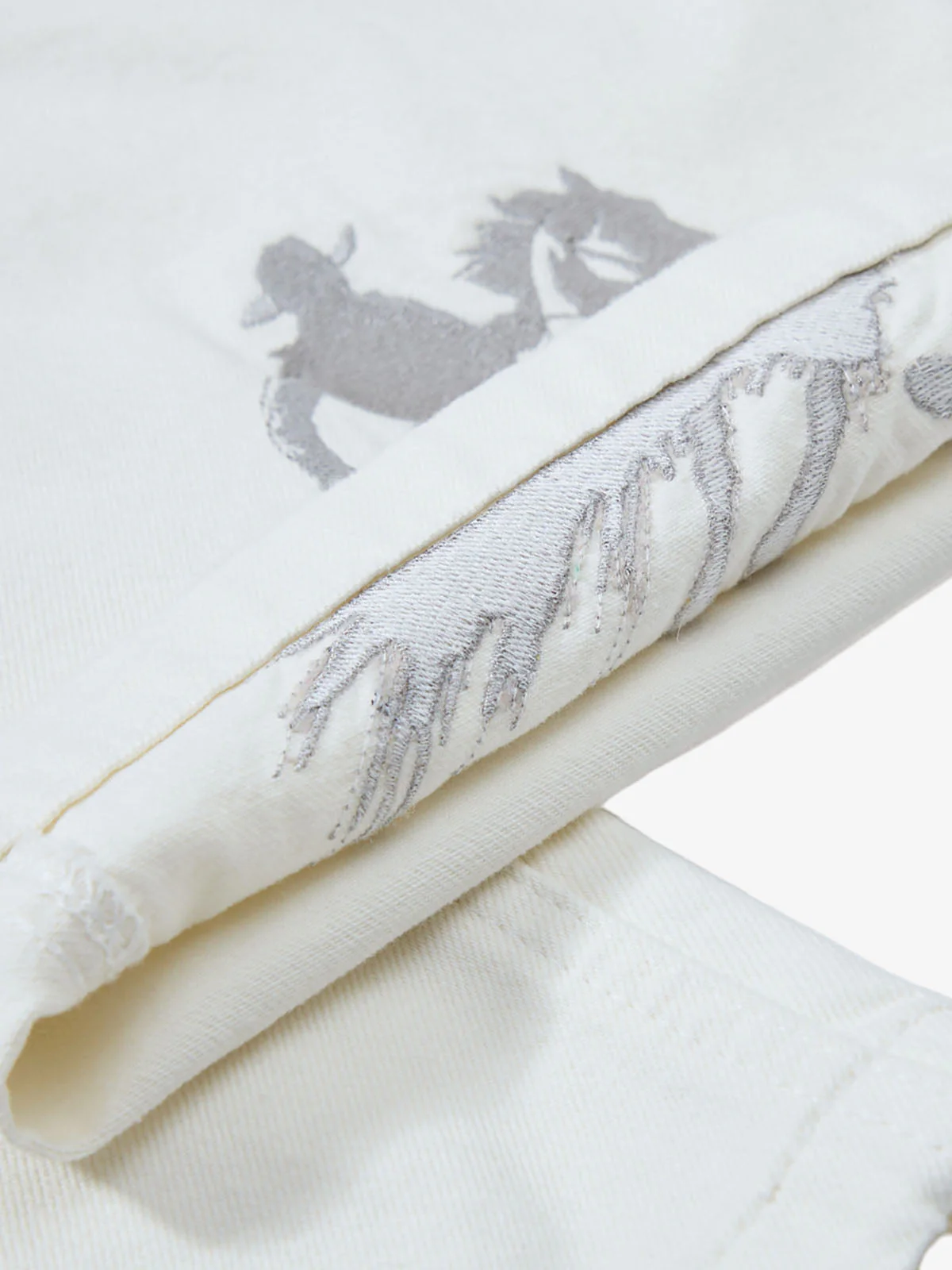 Embroidered Horse Wide Leg Denim Flare Jeans - Image 9