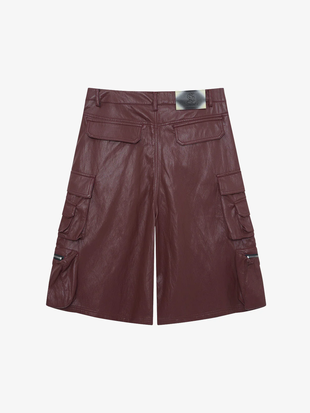 Faux Leather Cargo Jorts - Image 4
