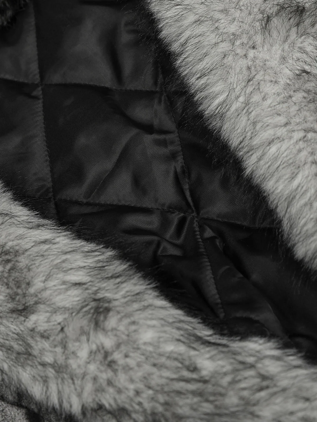 Faux Suede Vintage Wash Fur Hood Padded Jacket - 2553 - Image 8