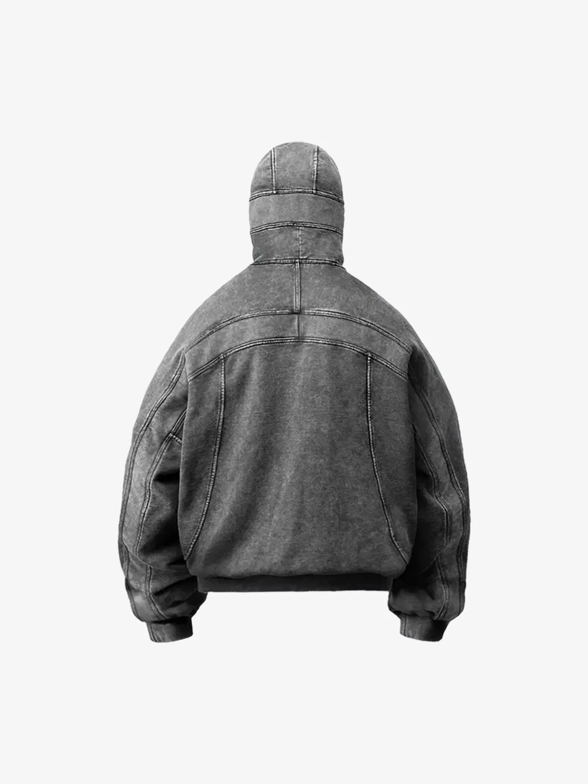 Fleece Retro Zipper Eye-Hood Design Hooded Jacket - 2489 - Image 16