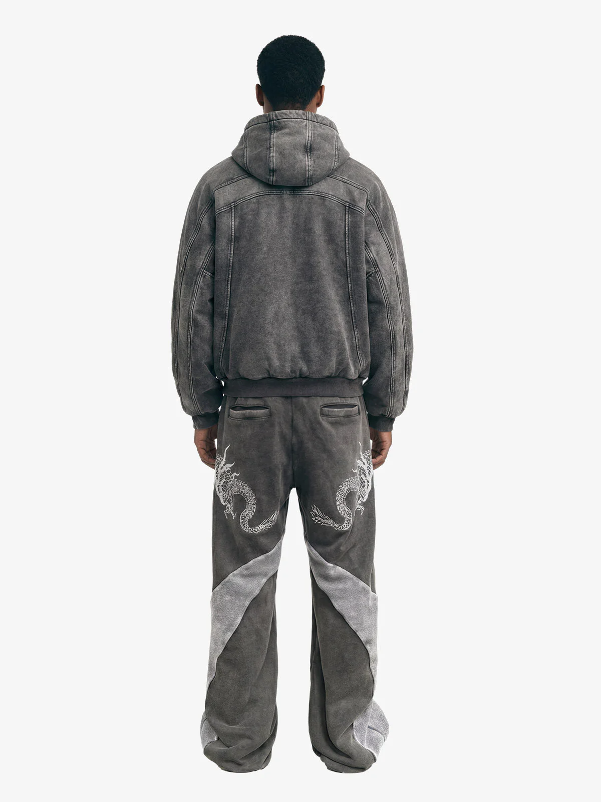 Fleece Retro Zipper Eye-Hood Design Hooded Jacket - 2489 - Image 8