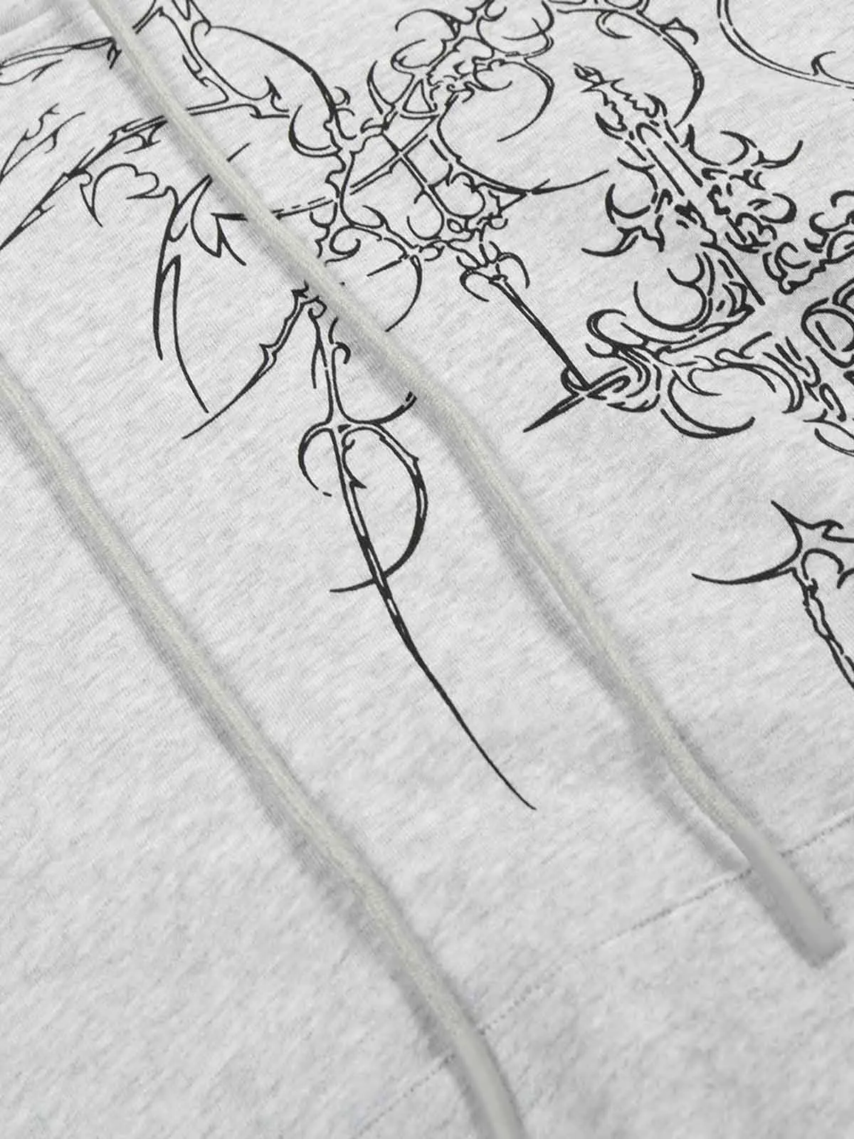 Floral Line Art Studded Pocket Hoodie - Image 6