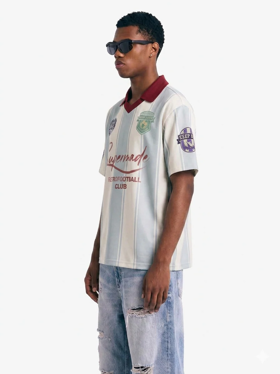 Forever Retro Football Club Striped Jersey - Image 3