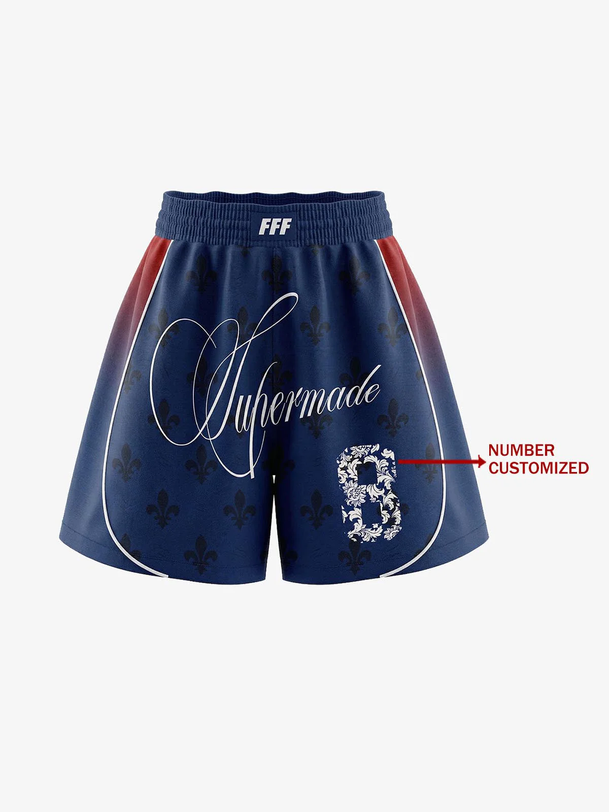 French Style Fleur-de-Lis Print Patchwork Custom Jersey Set - 2623 - Image 4