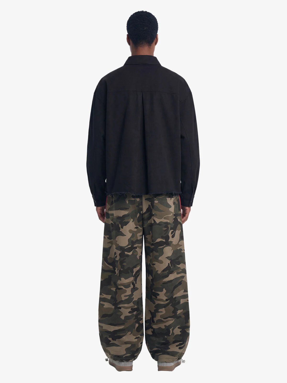 Fun Distressed Raw-Edge Printed Long-Sleeved Shirt - Image 5