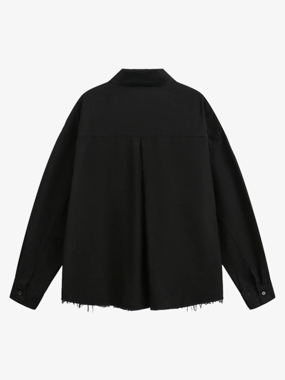 Fun Distressed Raw-Edge Printed Long-Sleeved Shirt - Image 7