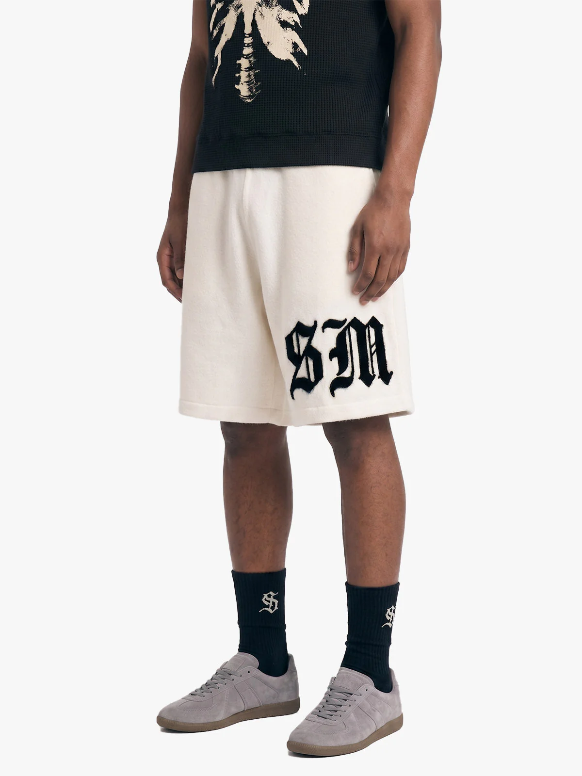 Gothic Chenille Oversized Street Shorts - Image 3