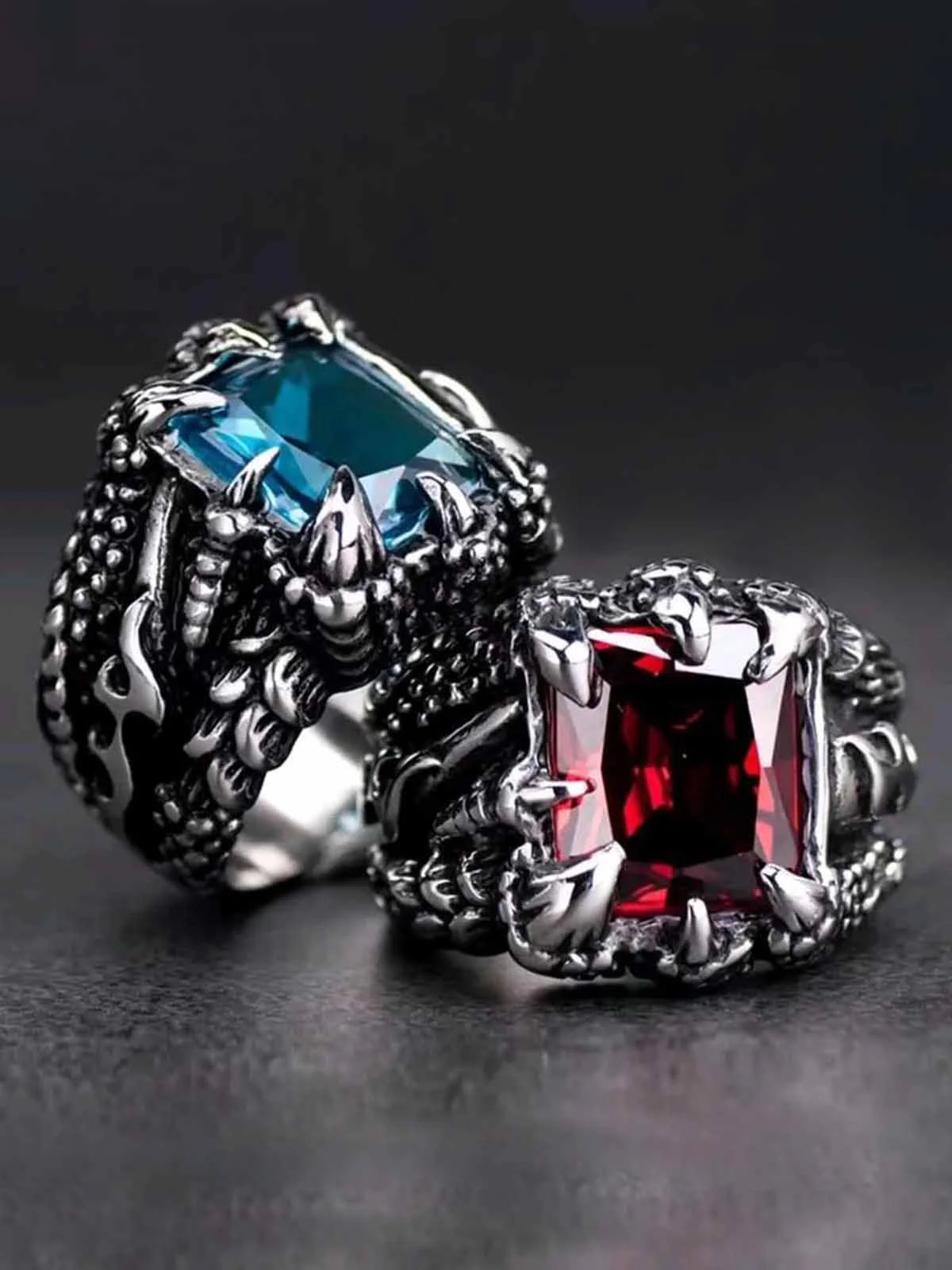 Gothic Claw Stone Open Ring - Image 4