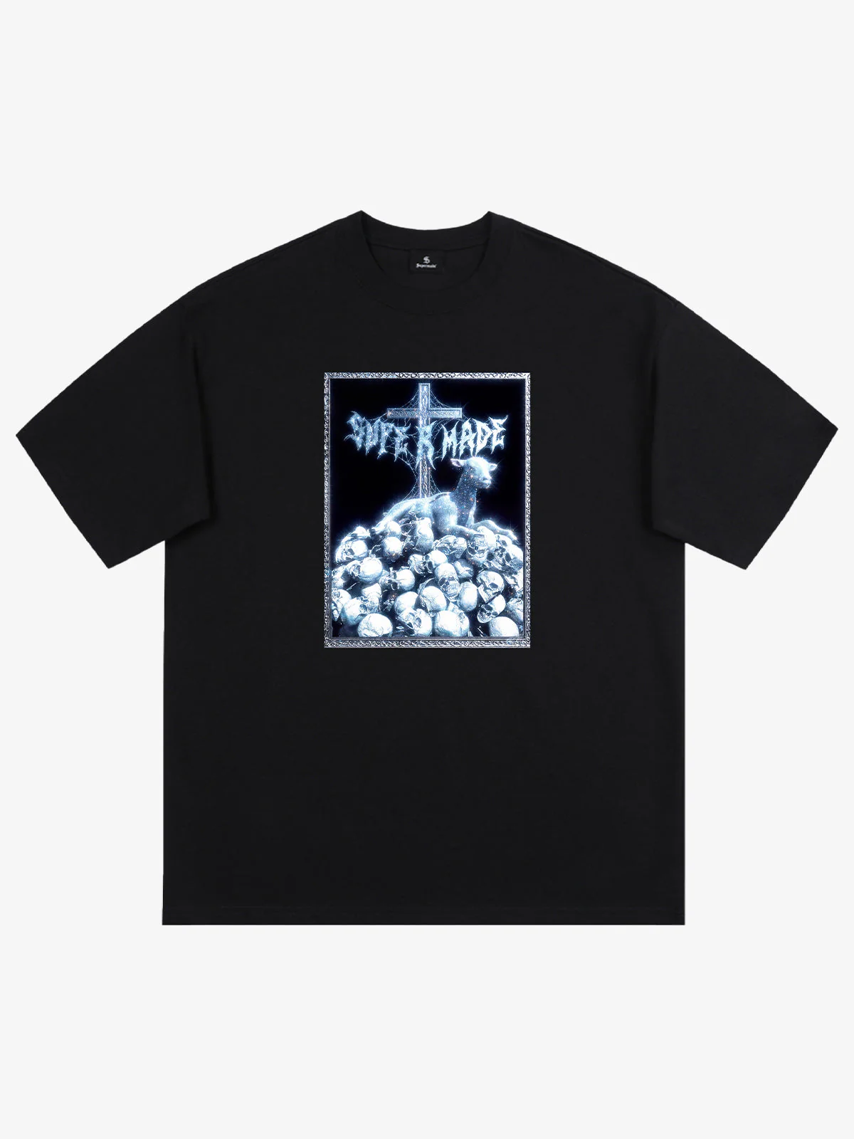 Gothic Cross Skull Graphic T-Shirt