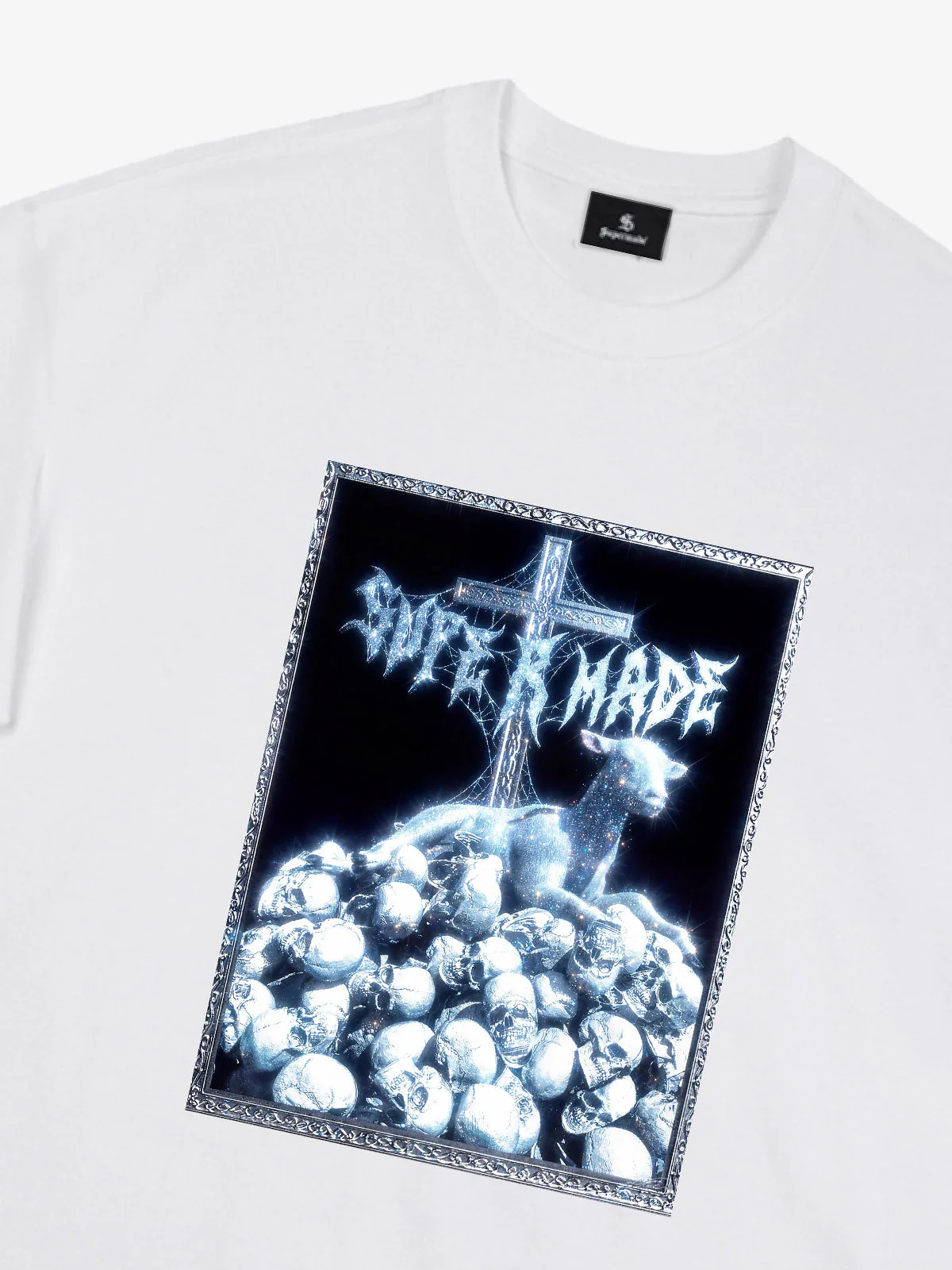 Gothic Cross Skull Graphic T-Shirt - Image 8