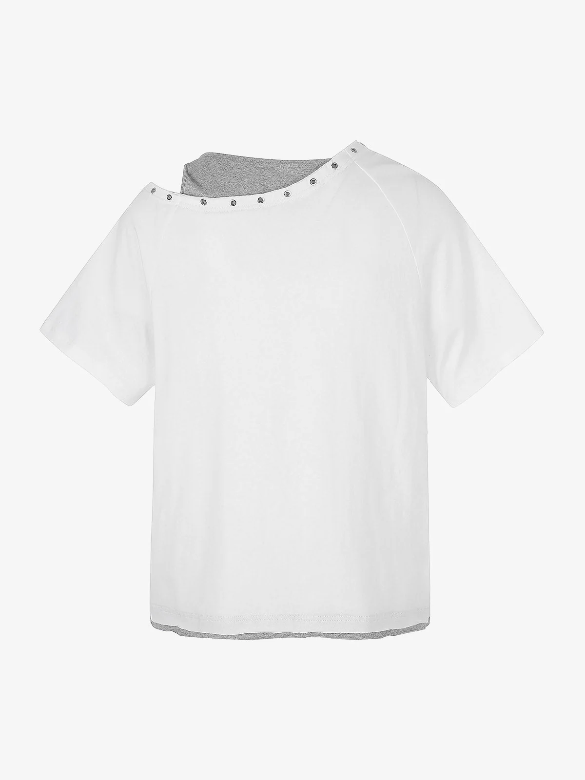 Gothic-Layered Grommet Strap T-Shirt - Image 7