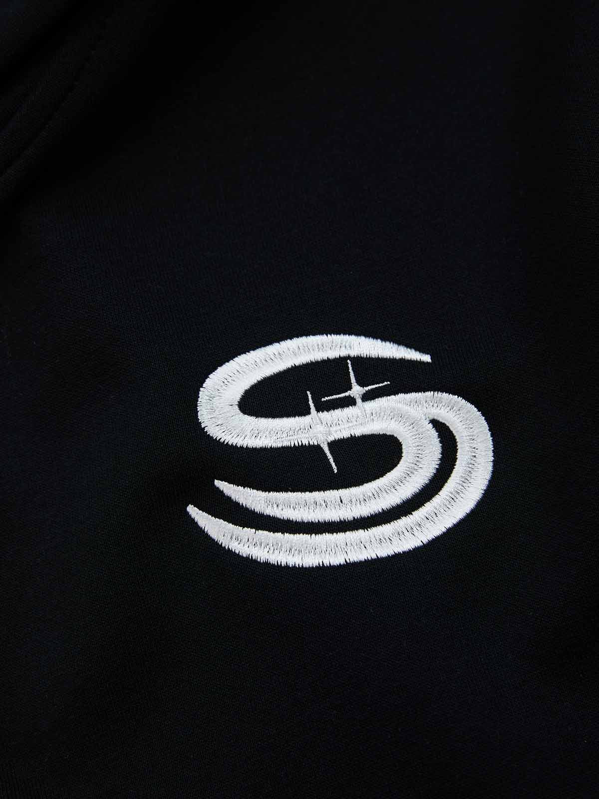 Gothic Letter Cross Embroidery Zip Up Hoodie and Sweatpants Set - Image 23