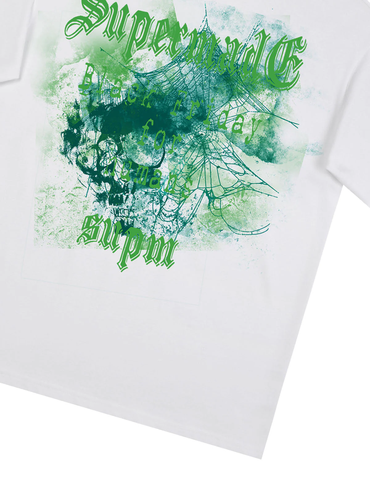 Gothic Skull Spiderweb Graphic T-Shirt - Image 24