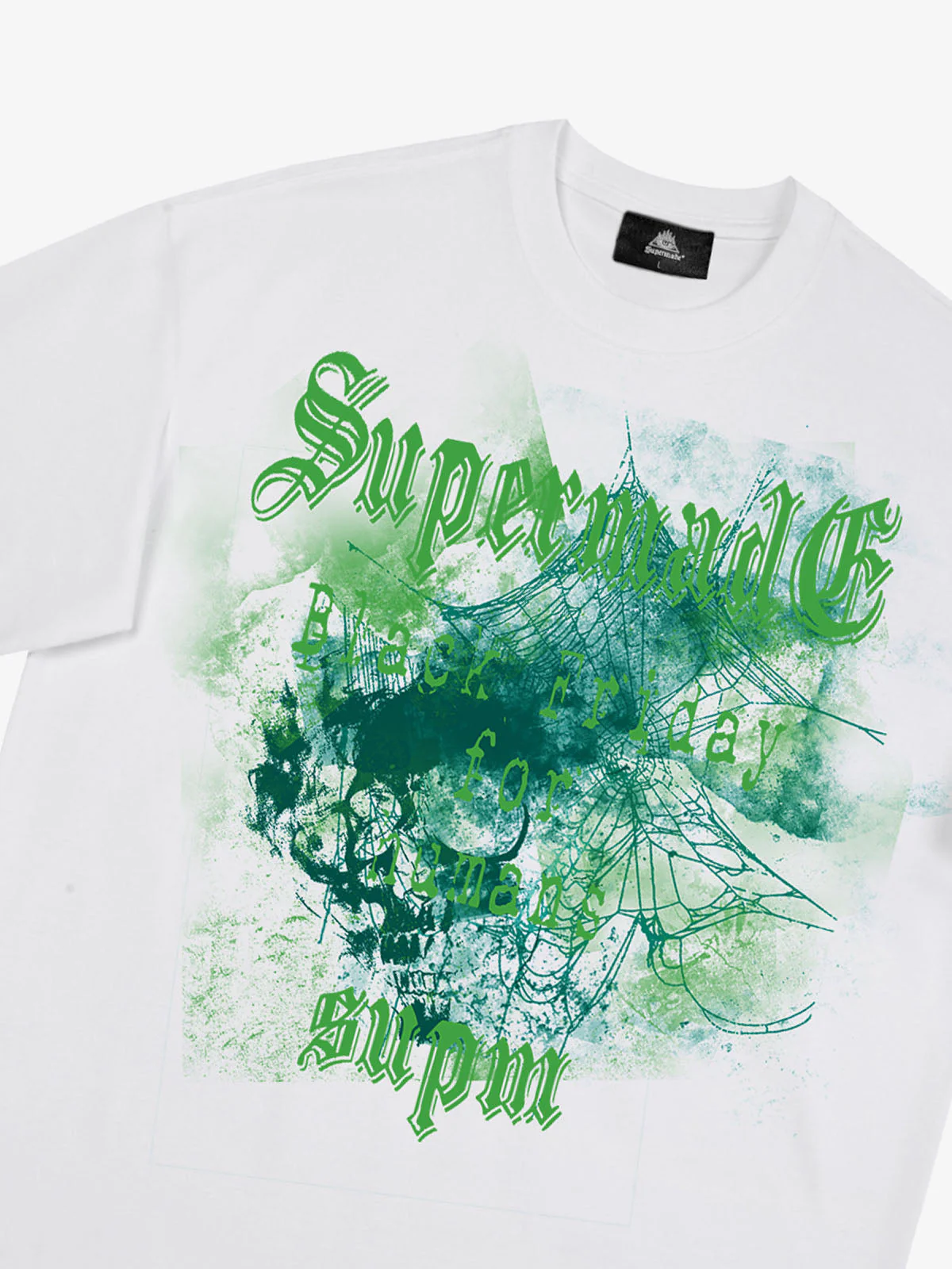 Gothic Skull Spiderweb Graphic T-Shirt - Image 25