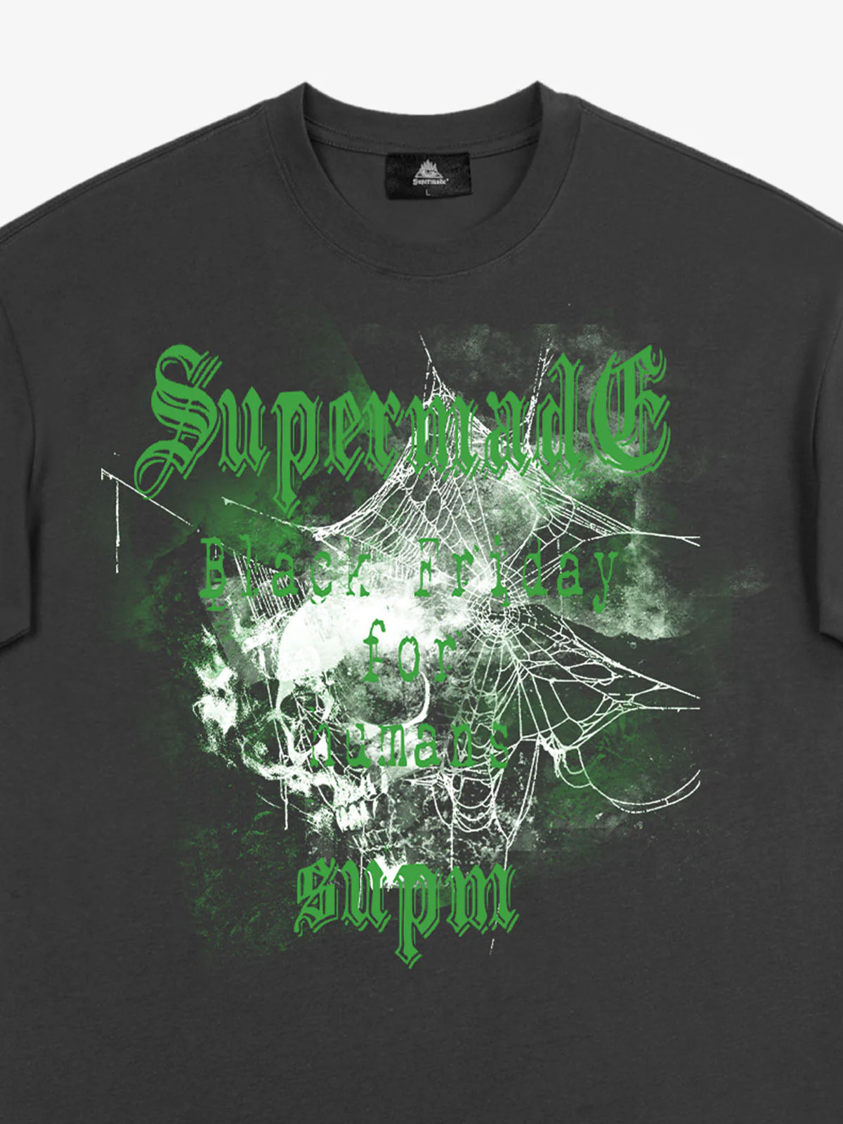 Gothic Skull Spiderweb Graphic T-Shirt - Image 30