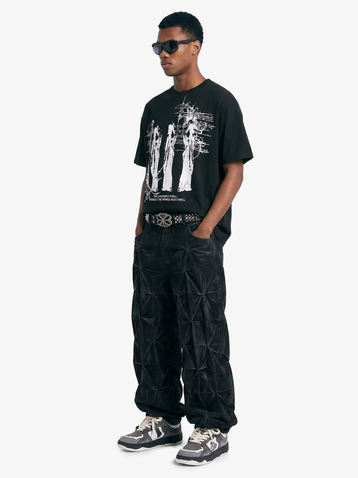 Gothic Statuette Cotton Jersey T-Shirt - Image 5