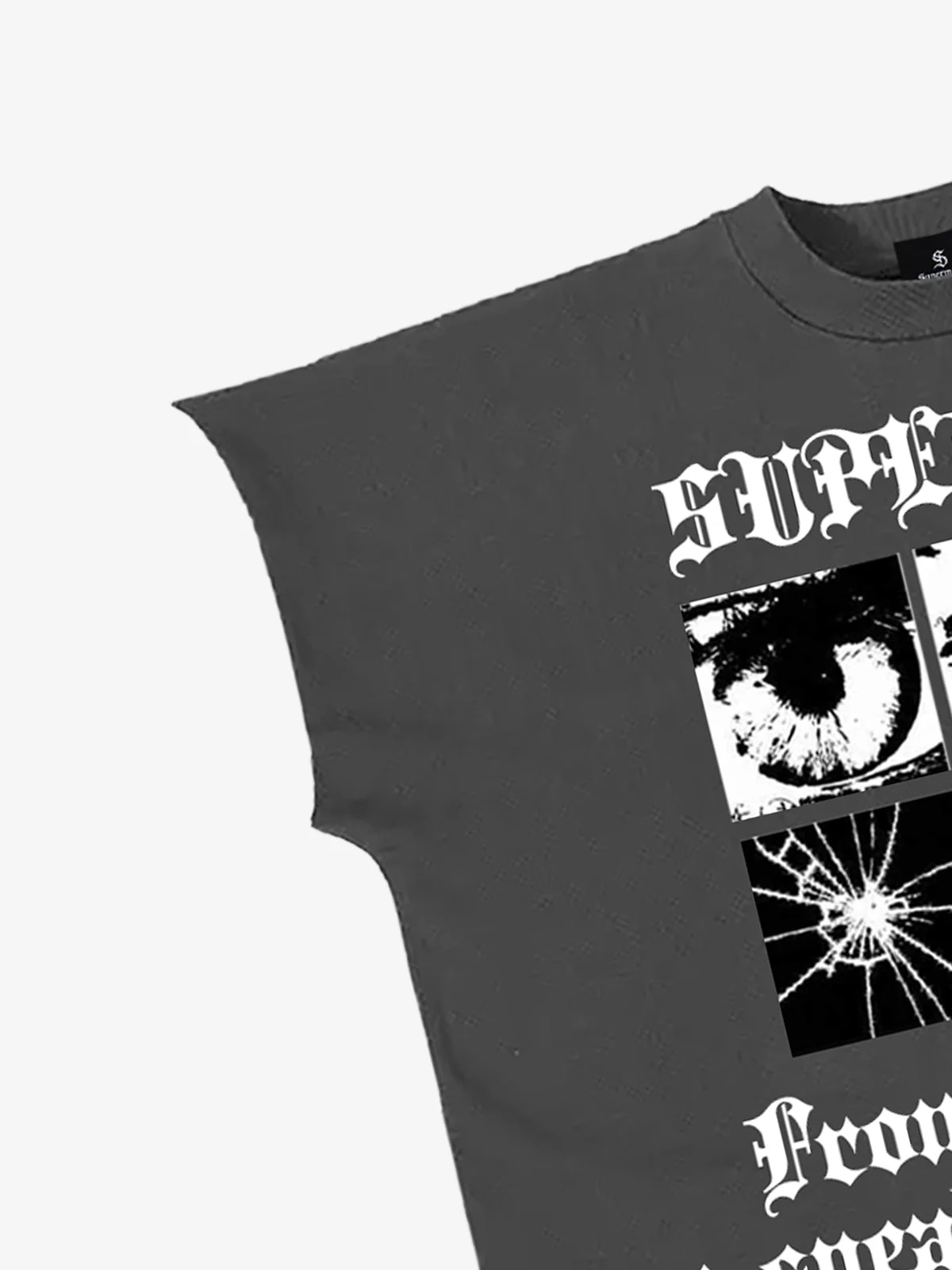 Gothic Text Graphic Cut-Off Sleeveless T-Shirt - Image 8