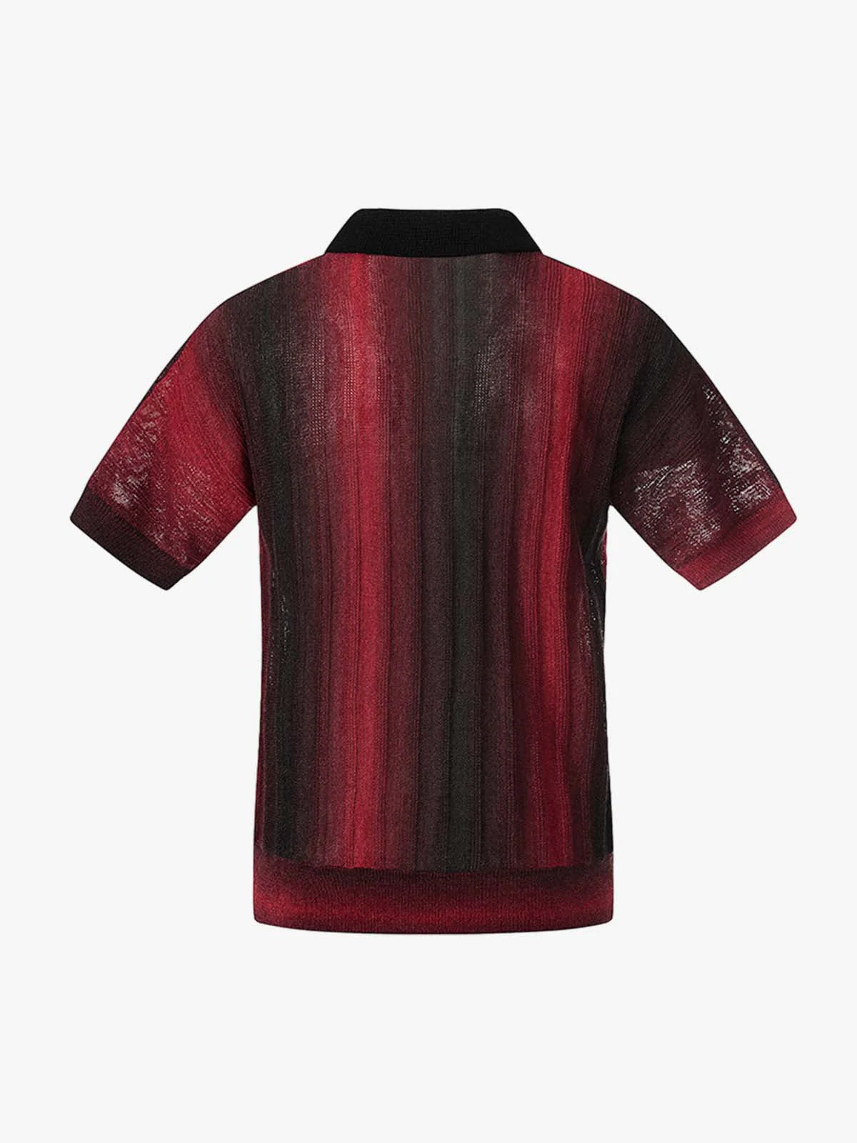Gradient Textured Knit Polo Shirt - Image 4