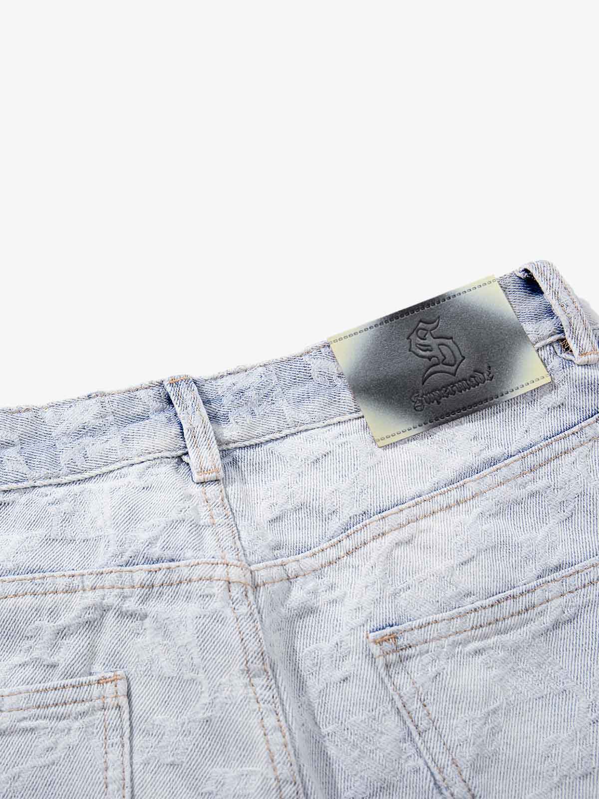 Gradient Wash Jacquard Denim Jeans - Image 10