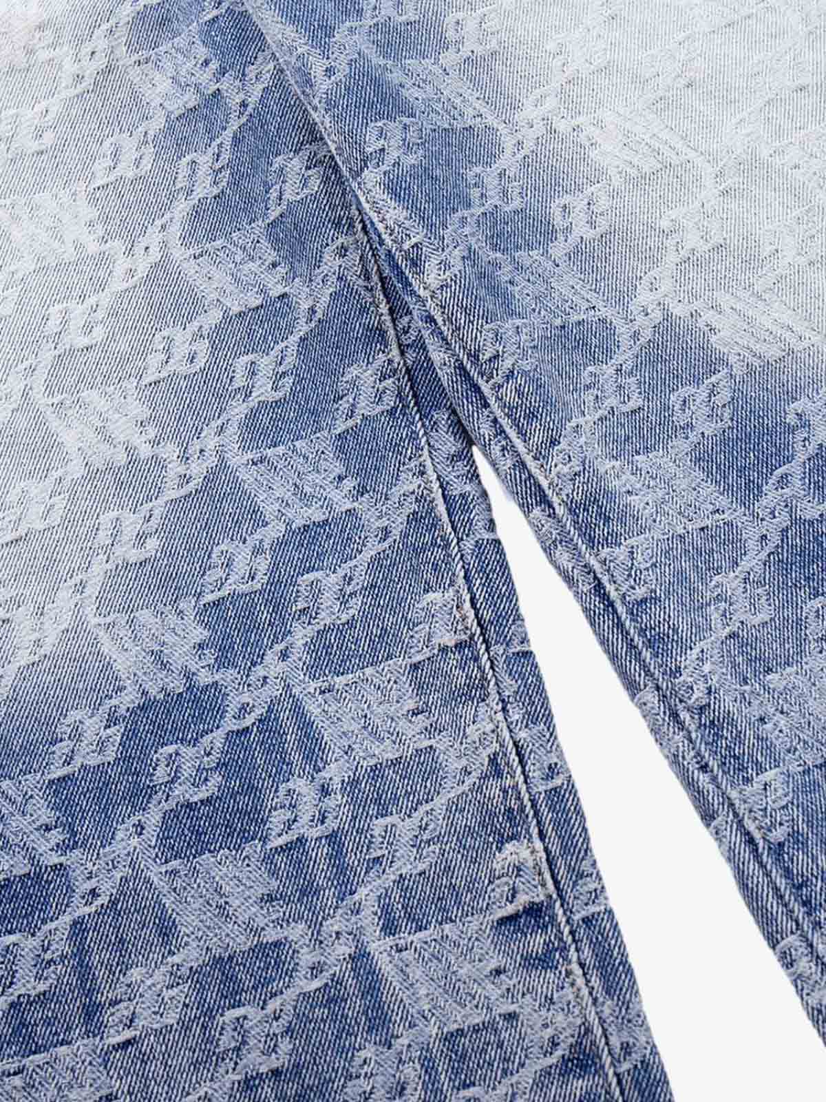 Gradient Wash Jacquard Denim Jeans - Image 11
