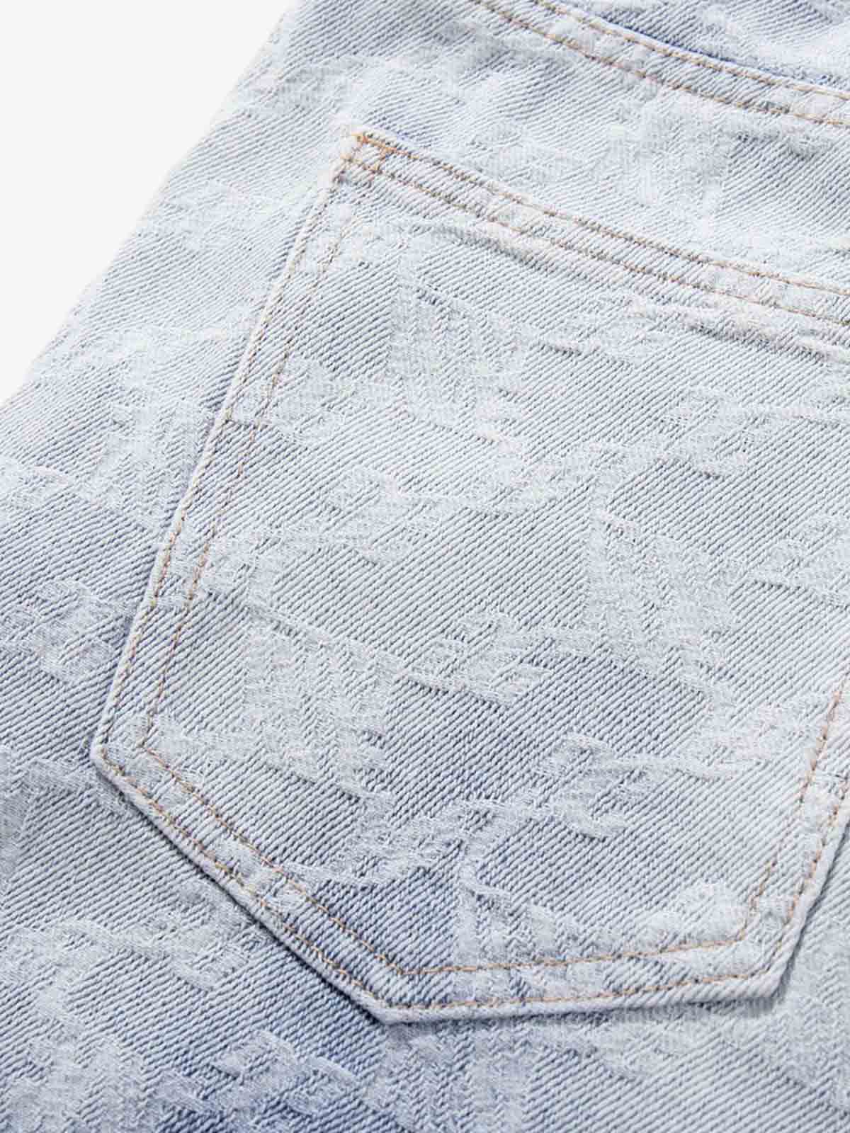 Gradient Wash Jacquard Denim Jeans - Image 12