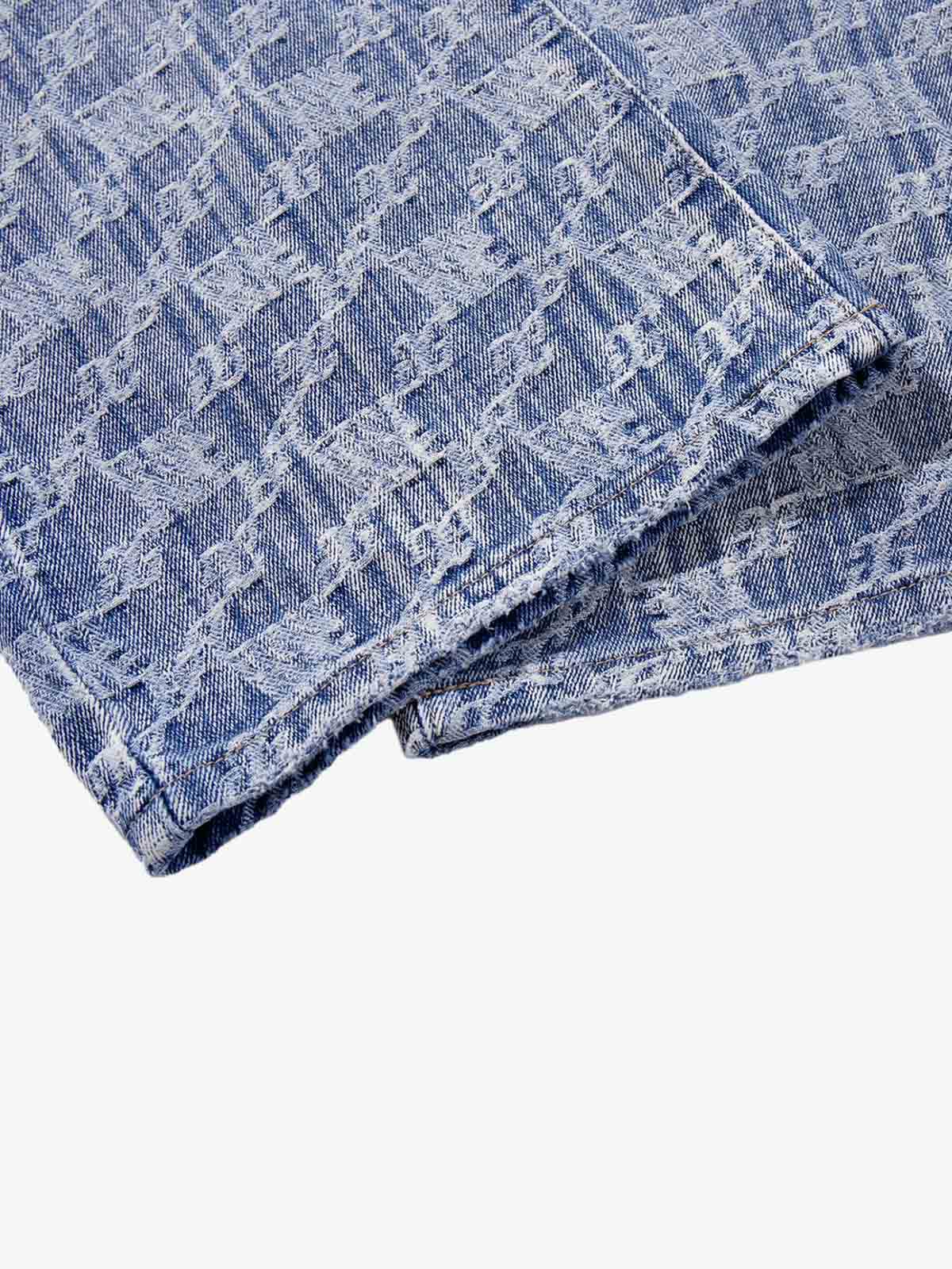 Gradient Wash Jacquard Denim Jeans - Image 13