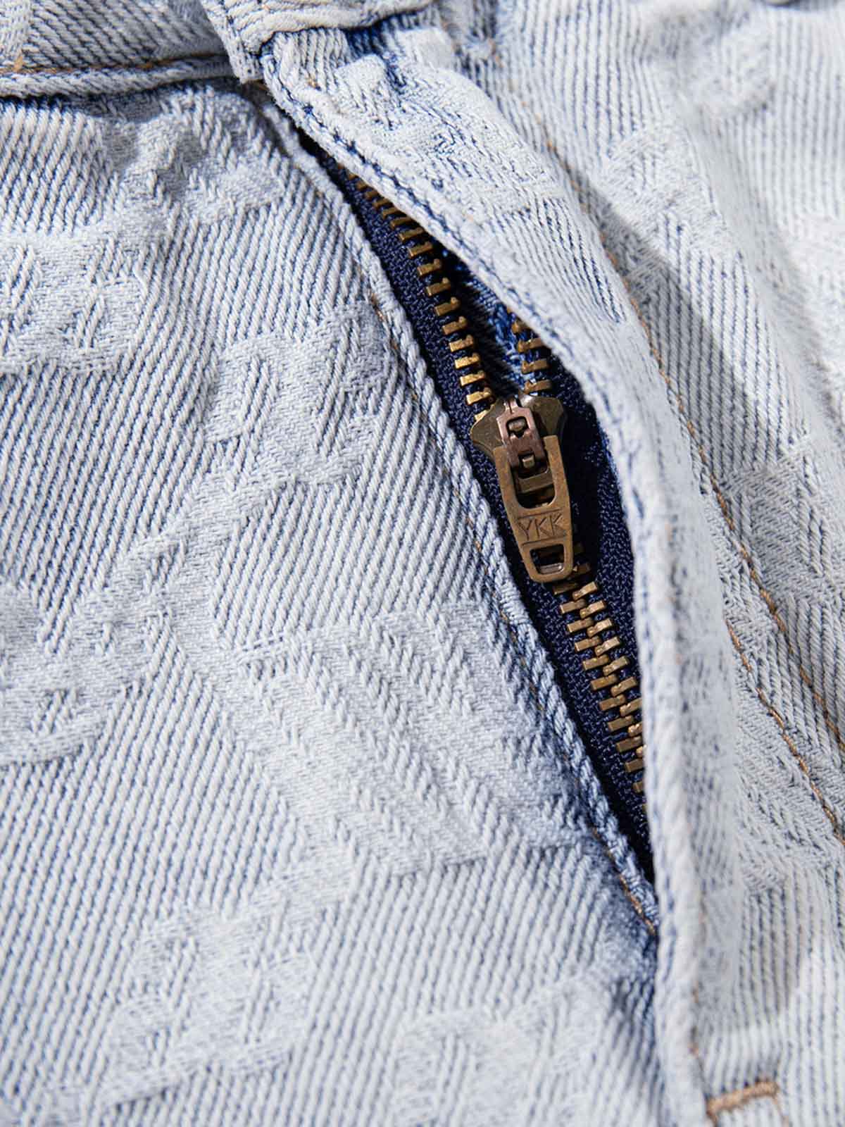 Gradient Wash Jacquard Denim Jeans - Image 14