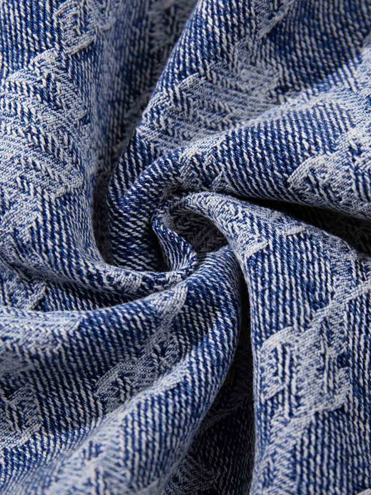 Gradient Wash Jacquard Denim Jeans - Image 6