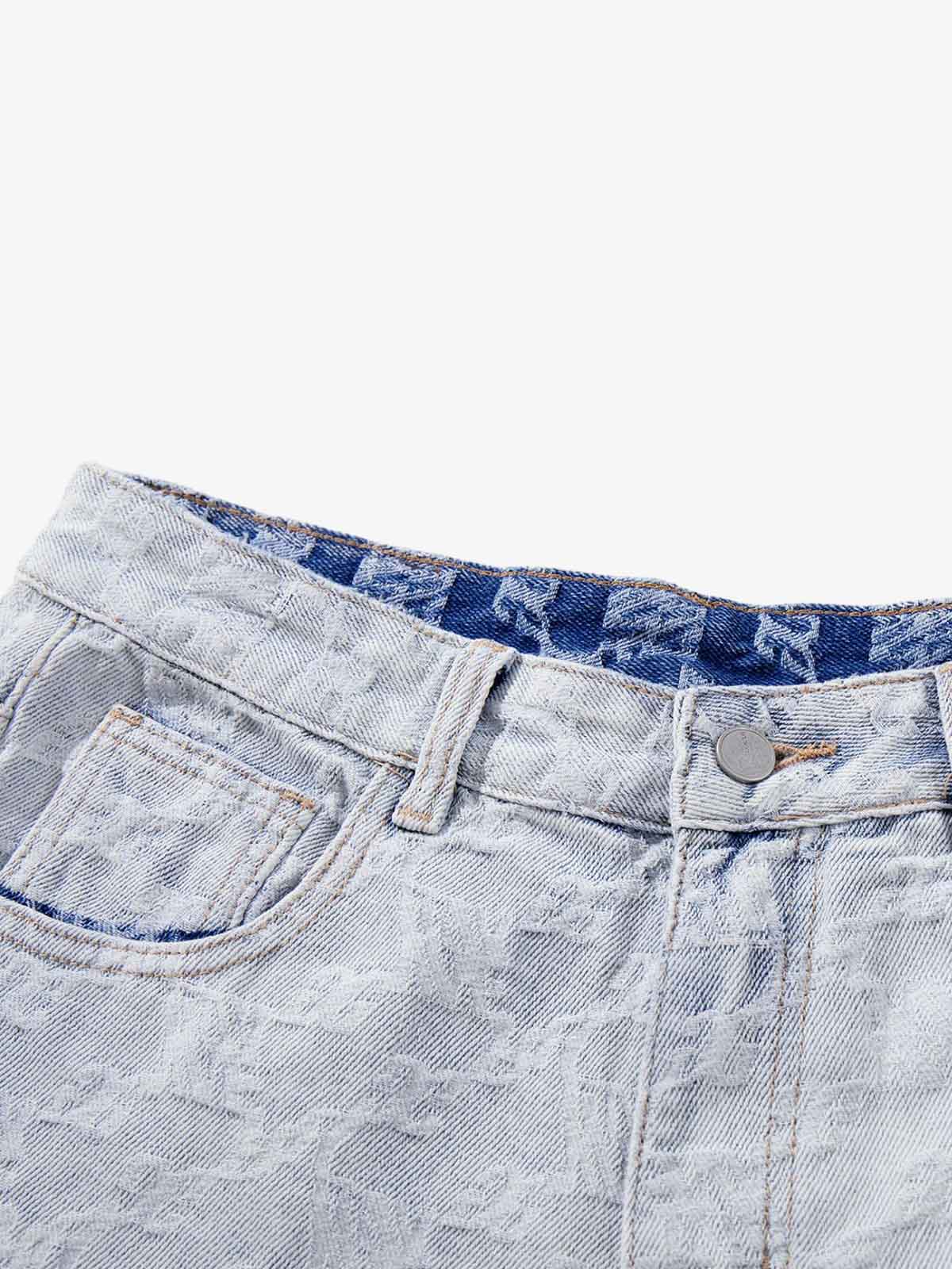 Gradient Wash Jacquard Denim Jeans - Image 8