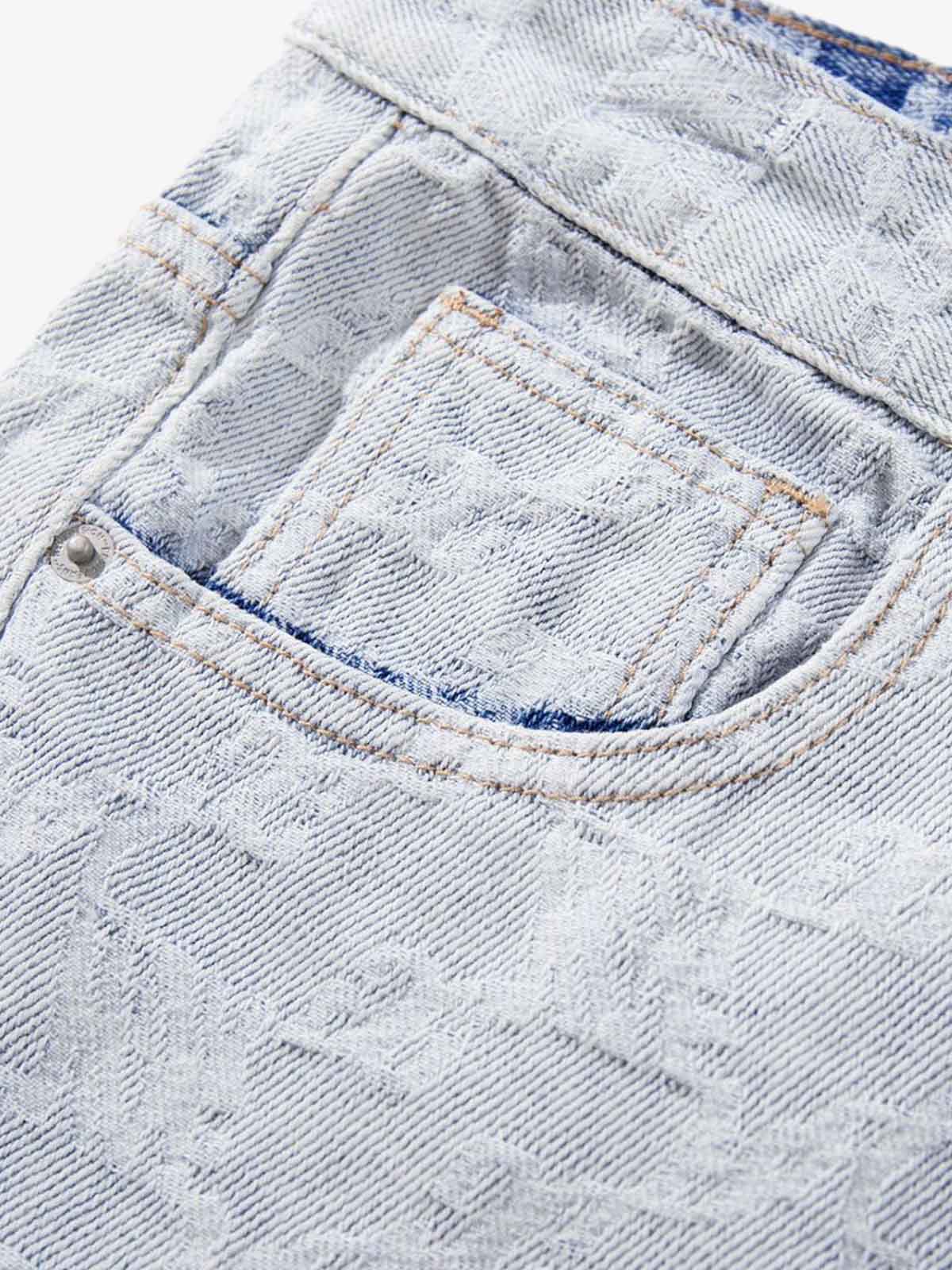 Gradient Wash Jacquard Denim Jeans - Image 9