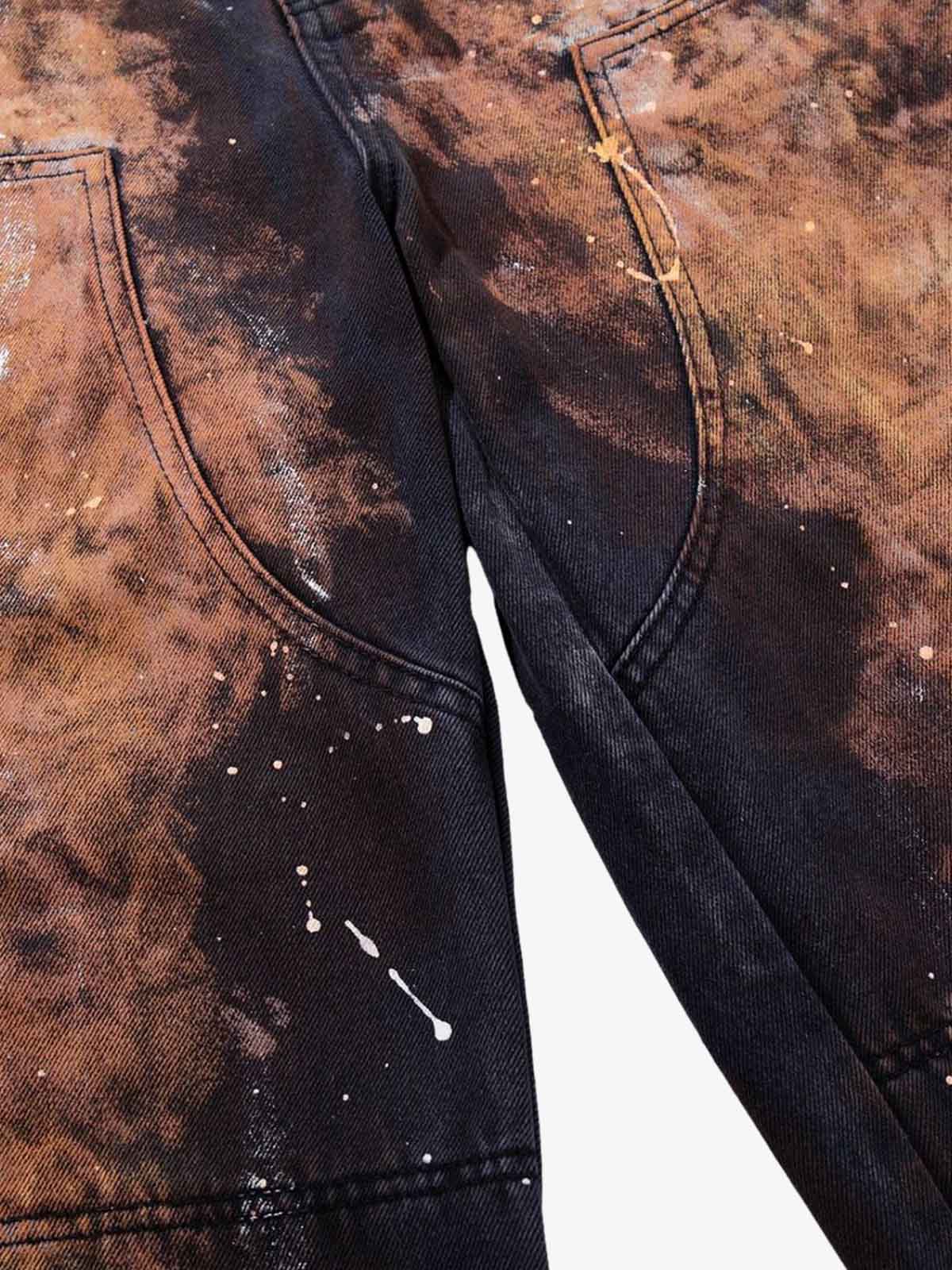 Graffiti Painted Cargo Denim Jeans - Image 10