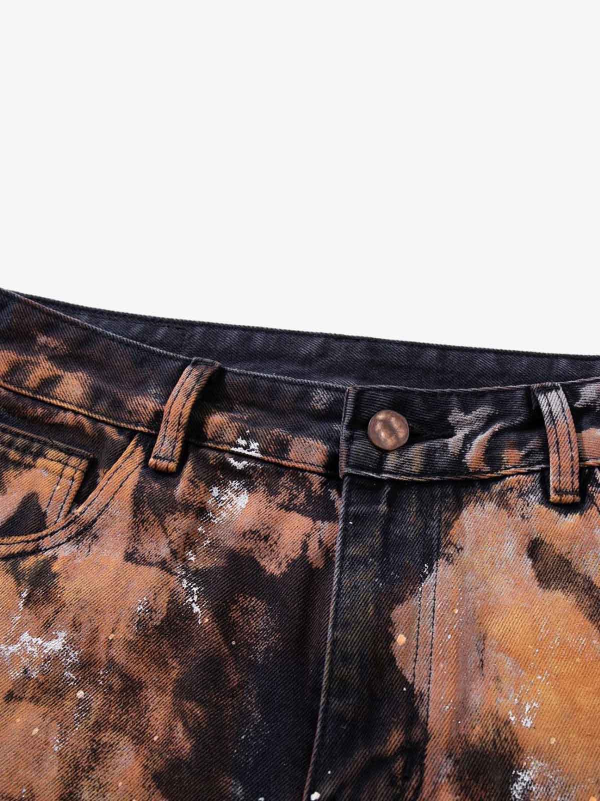 Graffiti Painted Cargo Denim Jeans - Image 7