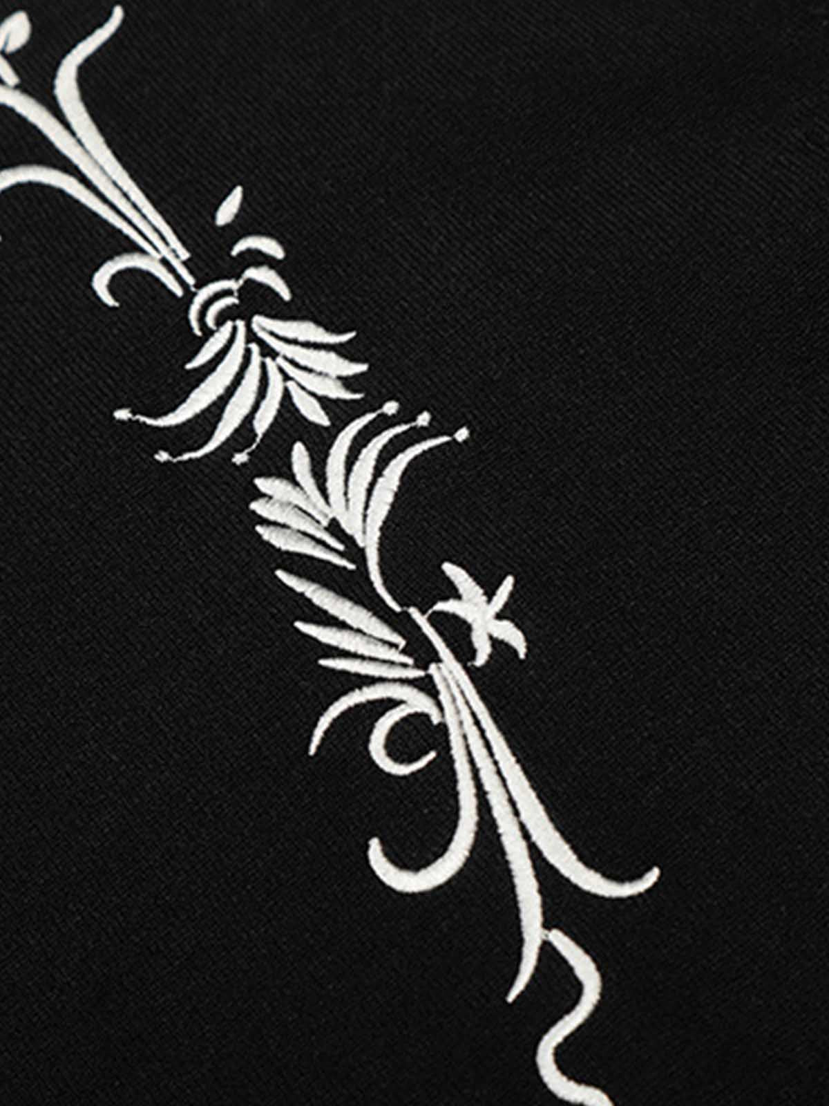 Graphic Floral Knit Henley T-Shirt - Image 10
