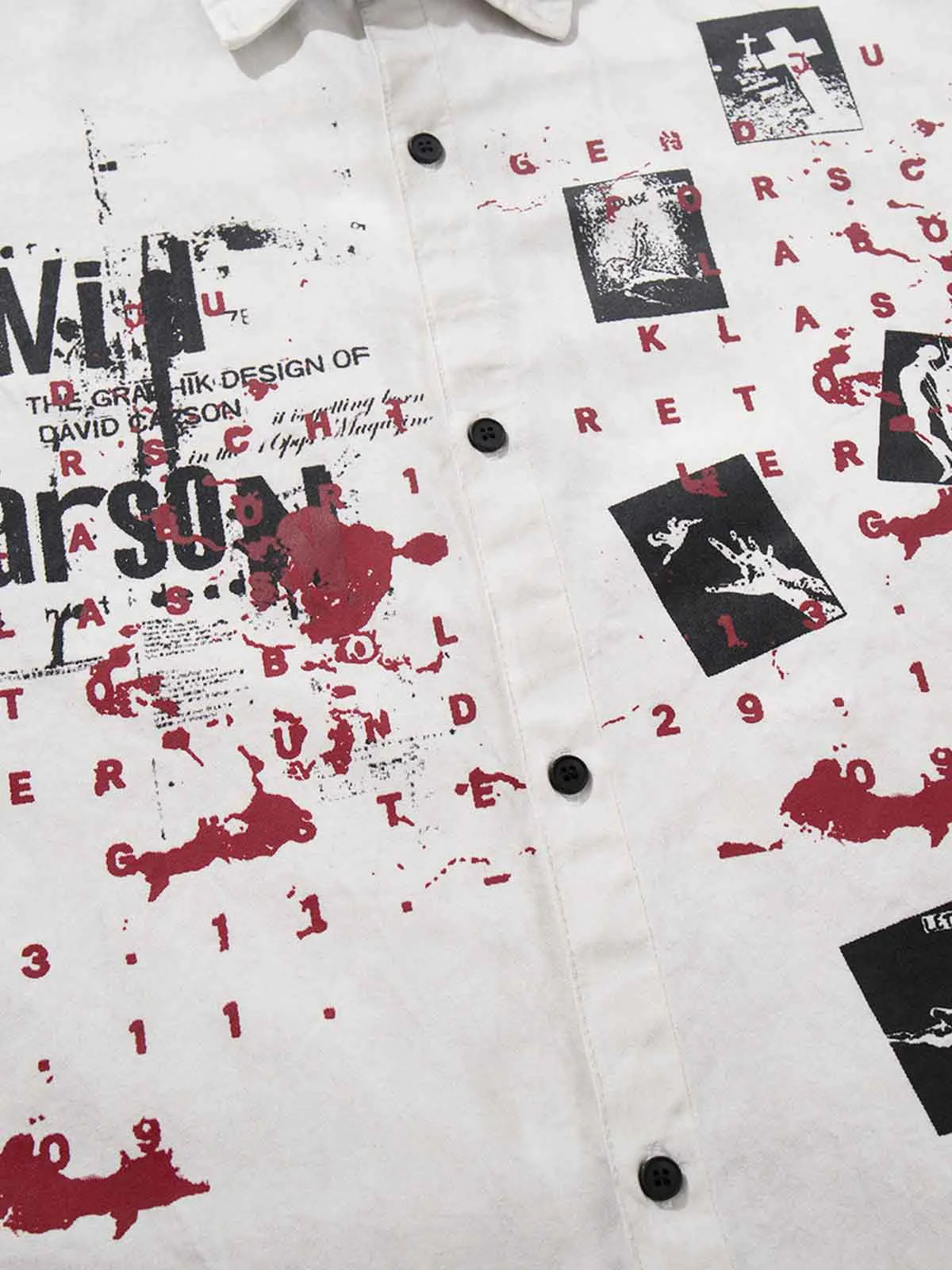 Graphic Patchwork Paint Splatter Shirt - Image 5