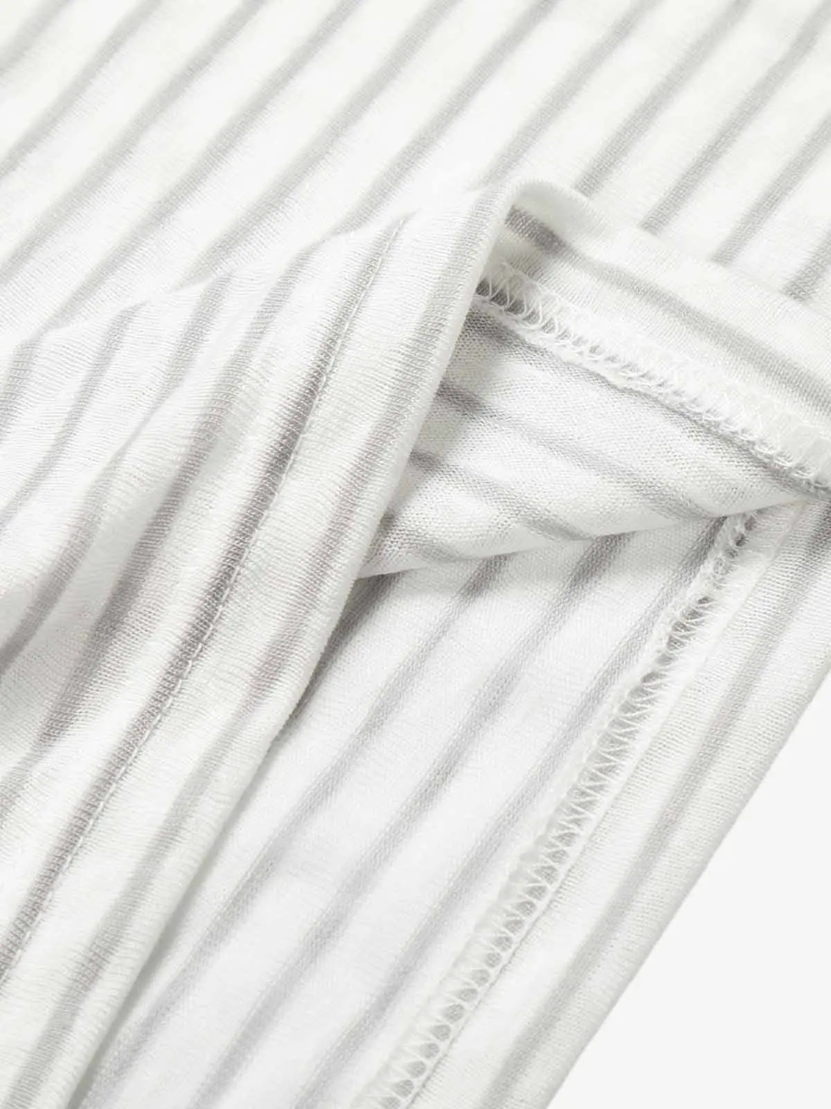 Graphic Print and V-Neck Striped Long Sleeve Hooded T-Shirt - Image 12