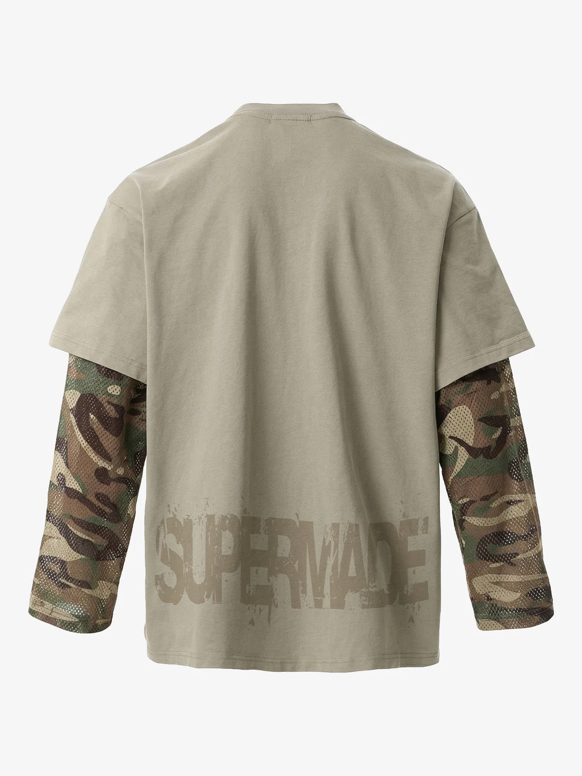 Grunge Graphic Fake Layer Camo Sleeve T-Shirt - Image 6